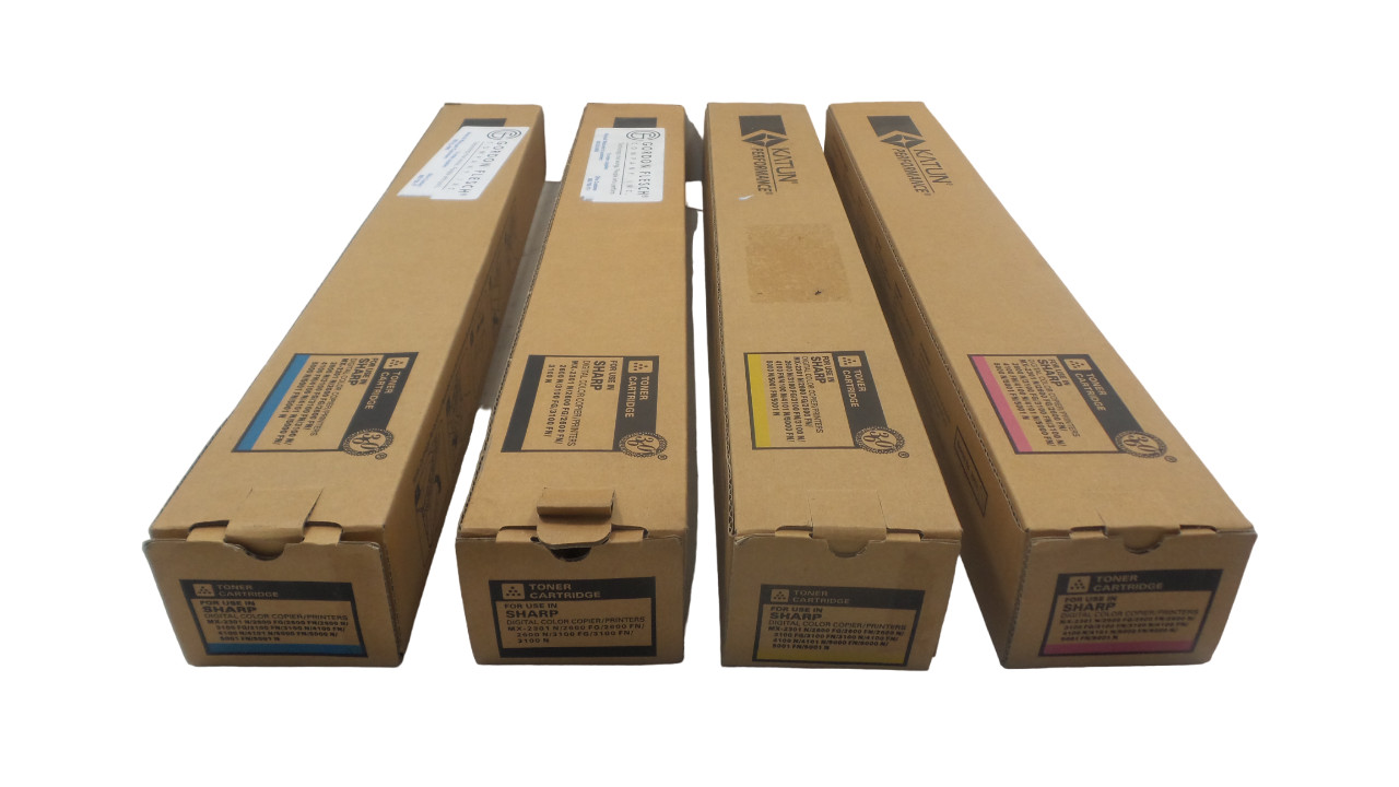 Lot of 4 Sharp Katun Performance Toner Cartridge C/Y/M/B - 