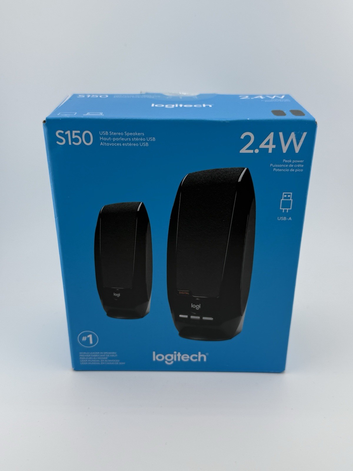 Logitech S120 Stereo Speakers 4.4W RMS Wired, Volume Control, Headphone Jack NIB