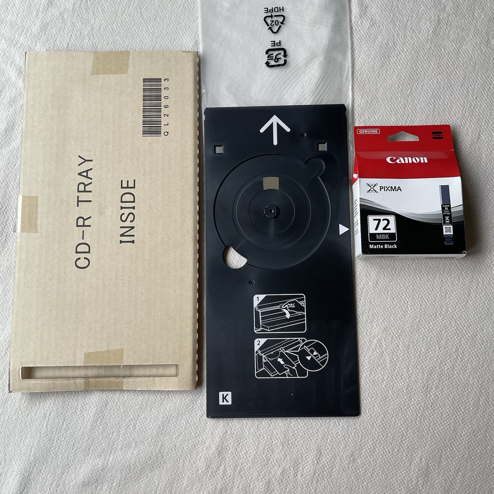 NEW GENUINE CANON QL26033 CD-R TRAY for Pixma PRO-10 Pro 100—Print CD DVDs—+INK