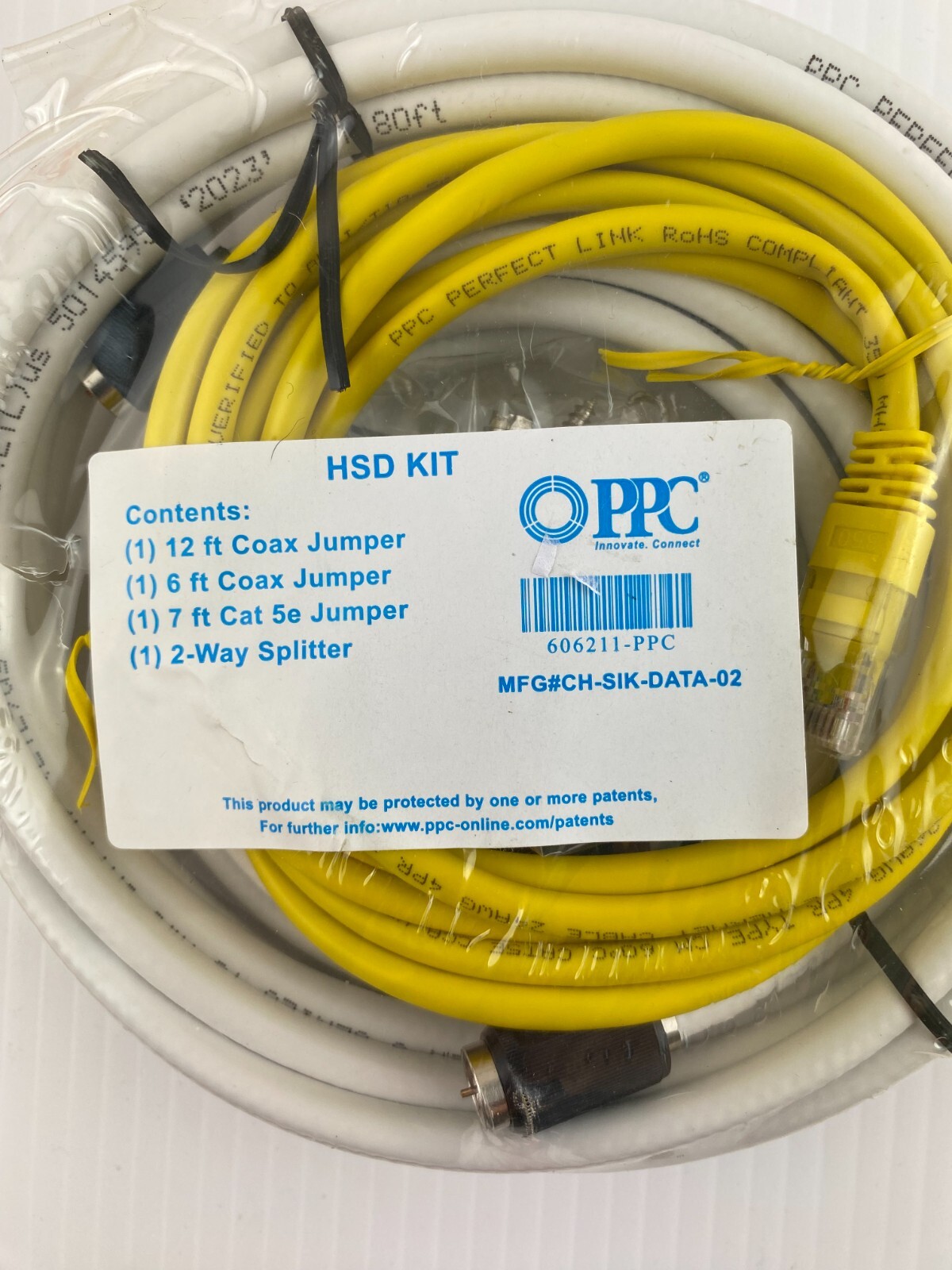 PPC HSD Kit Coax Jumper 12-Ft 606211-PPC - 12ft / 6 ft / 7 ft Coax Jumper