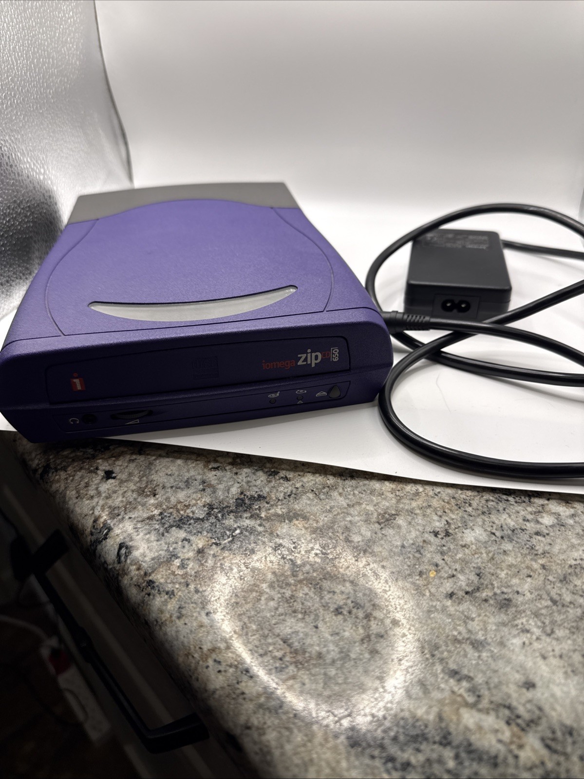 Iomega ZipCD 650 ZIPCDUSB External USB CD-RW Drive Purple Vintage Parts