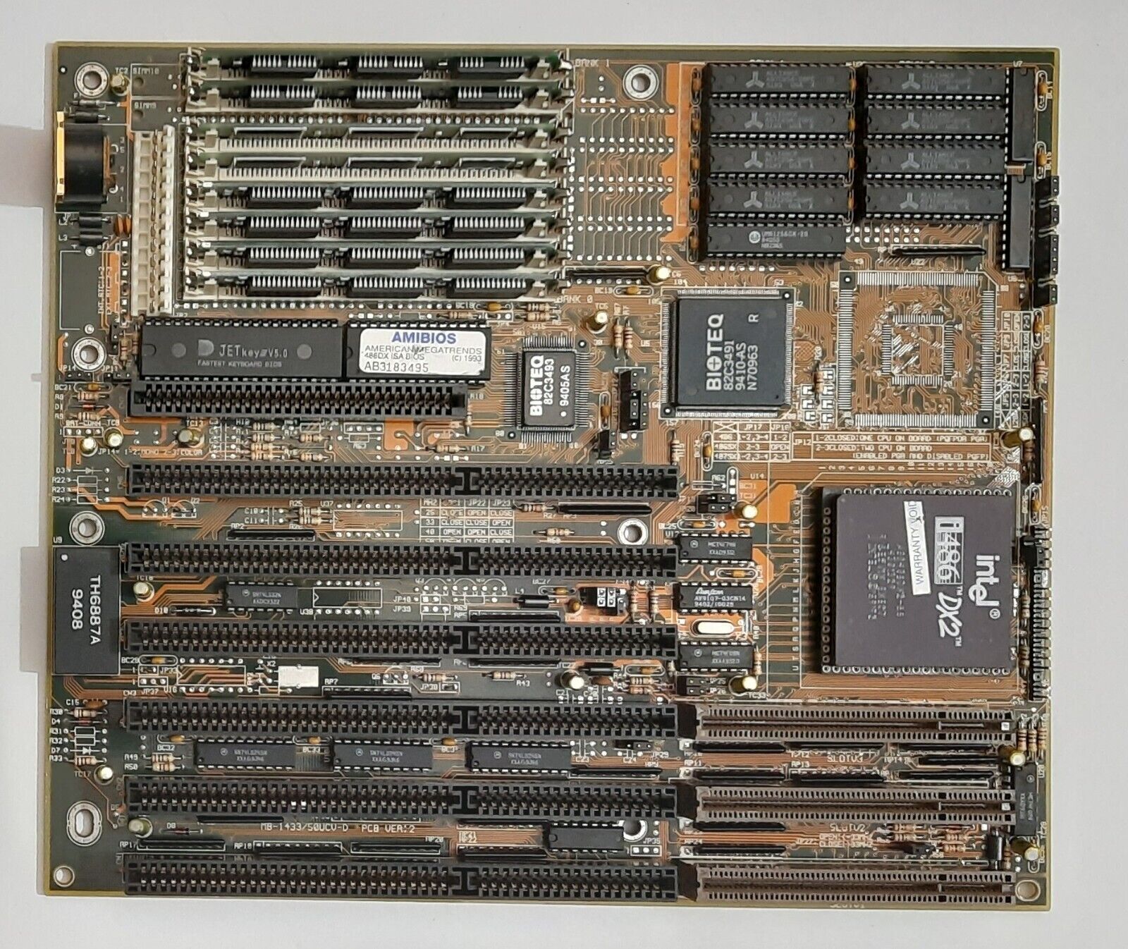 Biostar MB-1433UCV 486 ISA VLB Retro Motherboard + Intel 80486DX2 66MHz + 8MB RAM