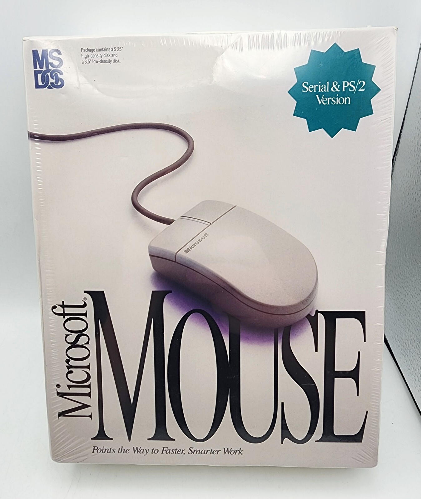 Vintage 1992 Microsoft Mouse PS/2 Version MS-DOS & OS/2 New Sealed  Box Crushing