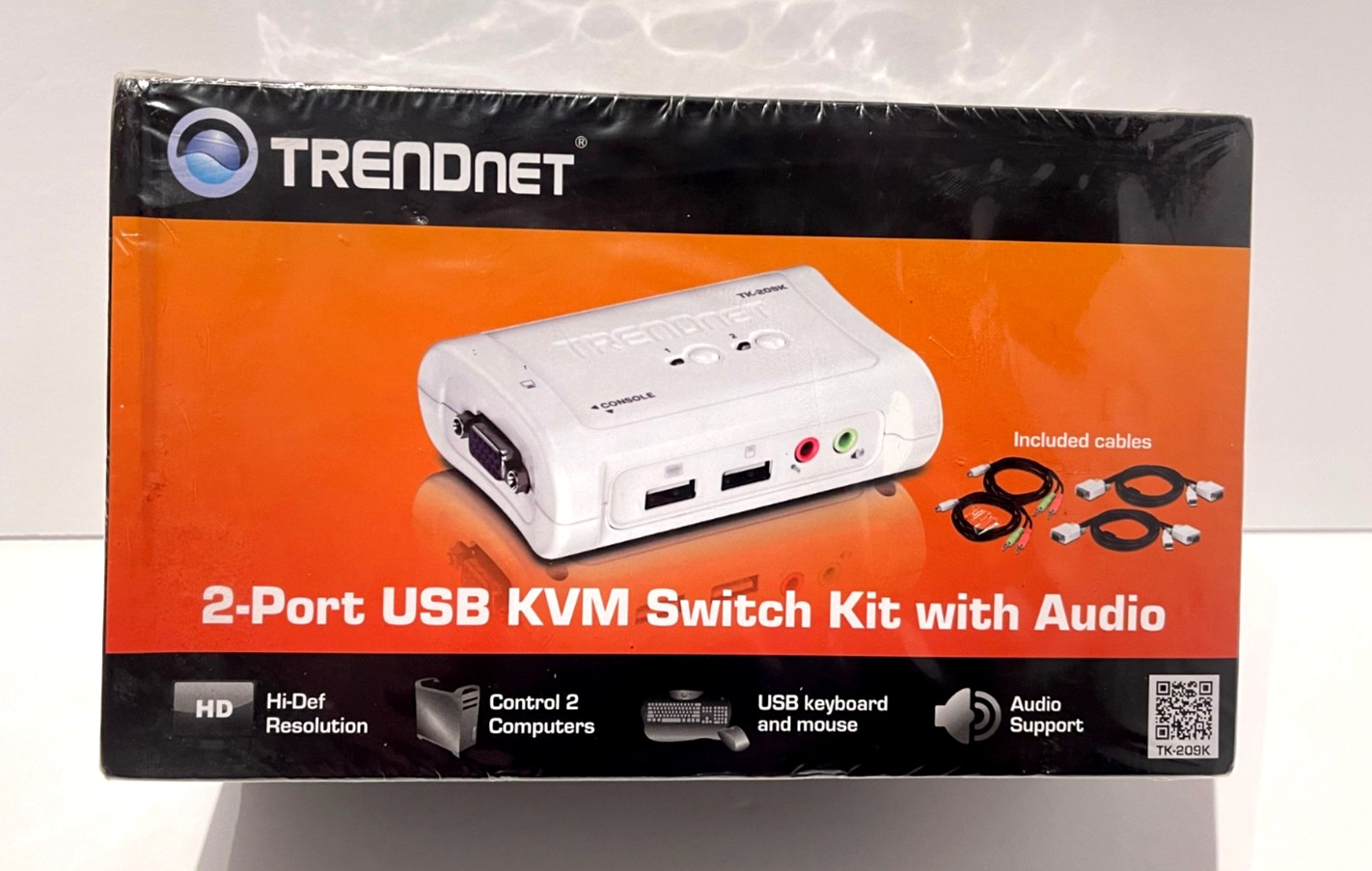 TRENDnet 2-port USB KVM Switch Kit with Audio TK-209K New Sealed