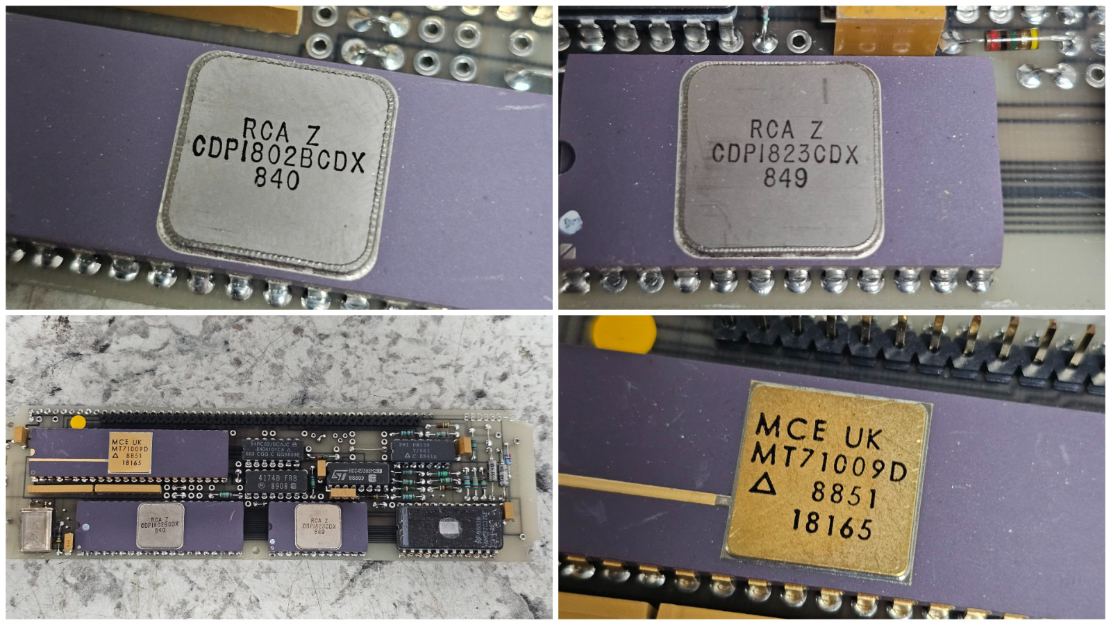 Vintage Military RCA CDP1802BCDX Processor CPU Gold Ceramic CDP1823CDX  MT71009D