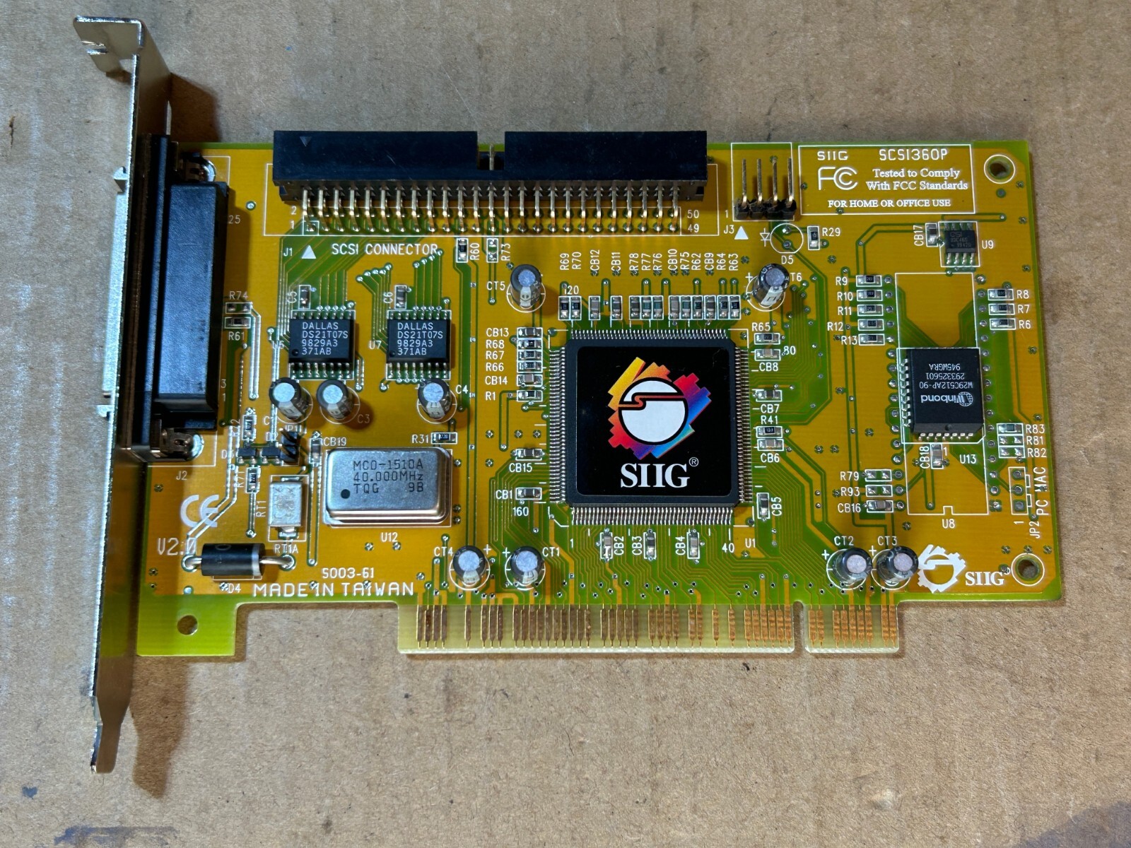 Used - Tested - Vintage - SIIG SCSI360P SCSI PCI Controller Card