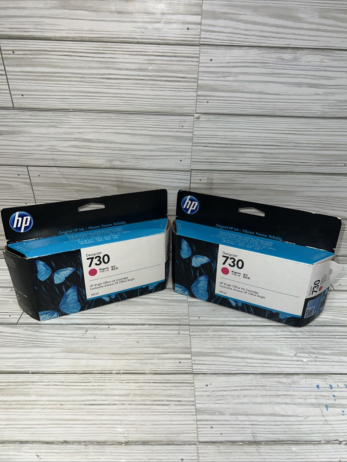 (2) NEW ~ Genuine HP 730 Magenta Designjet  Ink Cartridges 130ml P2V63A exp 9/24