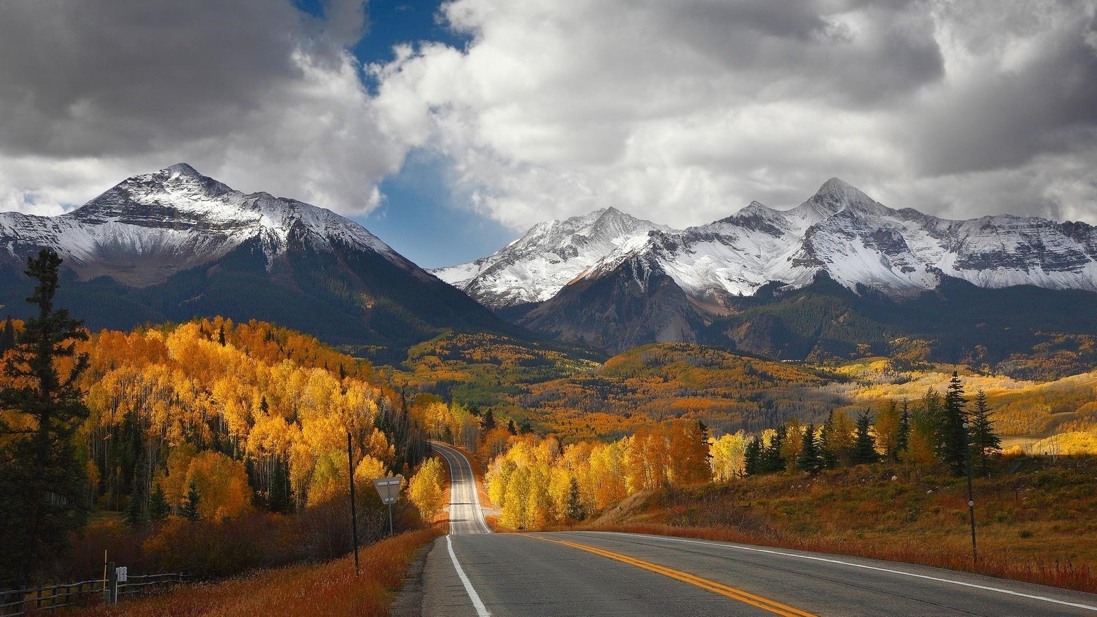Landscape fall nature mountains canada road asphalt Custom Gaming Mat Desk