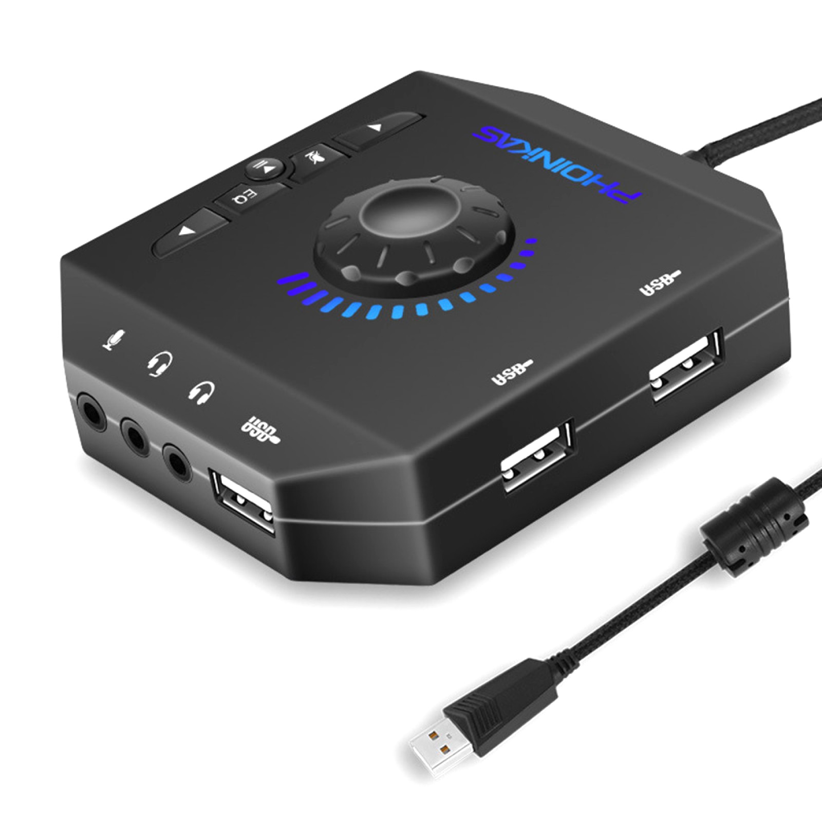 Professional Computer USB Sound Card 7.1 Channel Audio Adapter For PC Laptop H