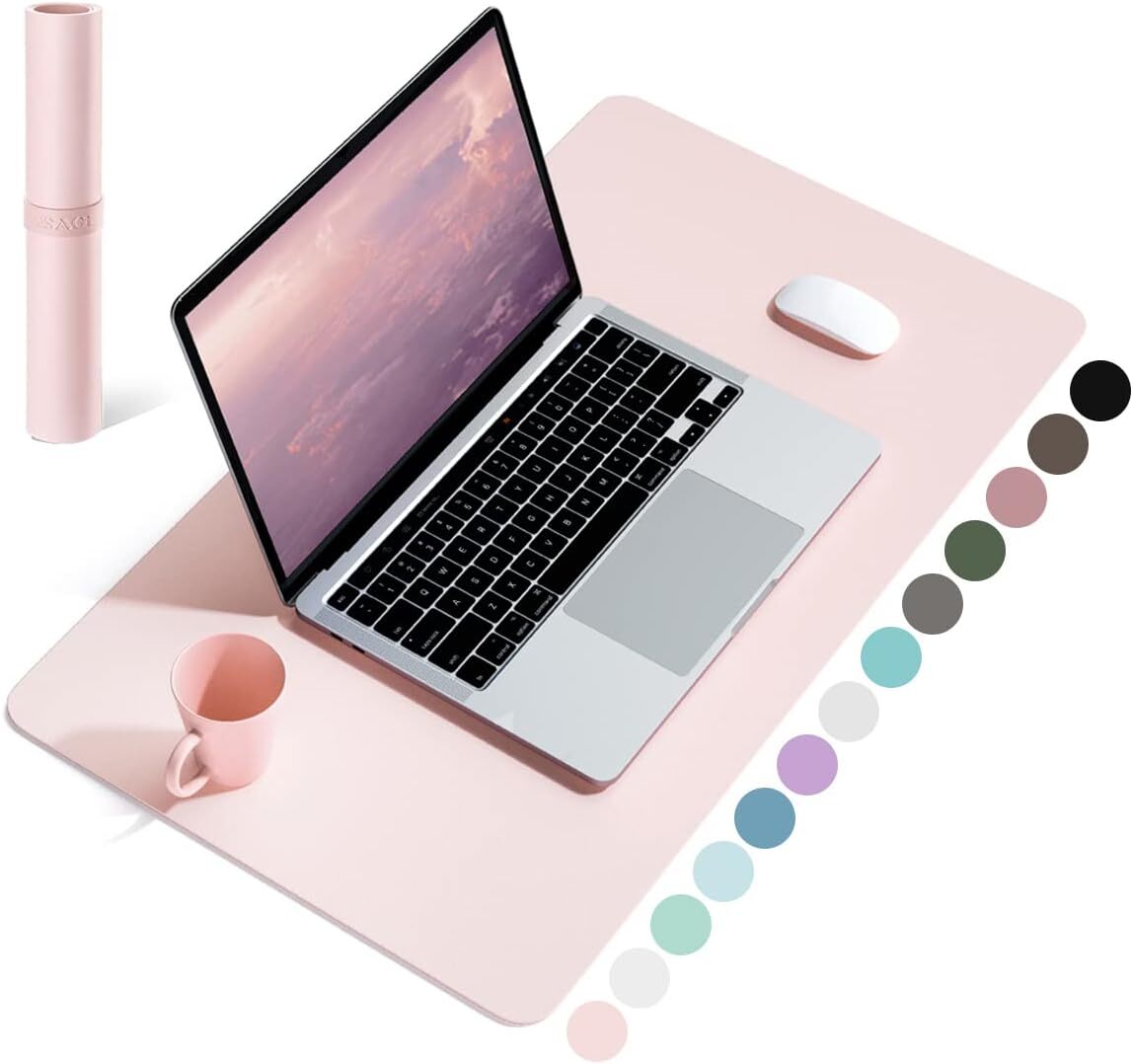 Large PU Leather Dual Sided Desk Pad Non-Slip Mouse Pad Office Home Writing Mat