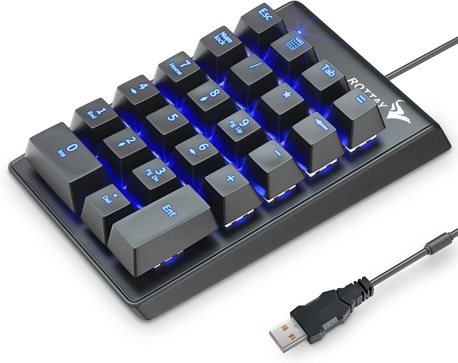 Plug and Play Mechanical Numeric Keypad - Backlit Design for Gaming & Office Use