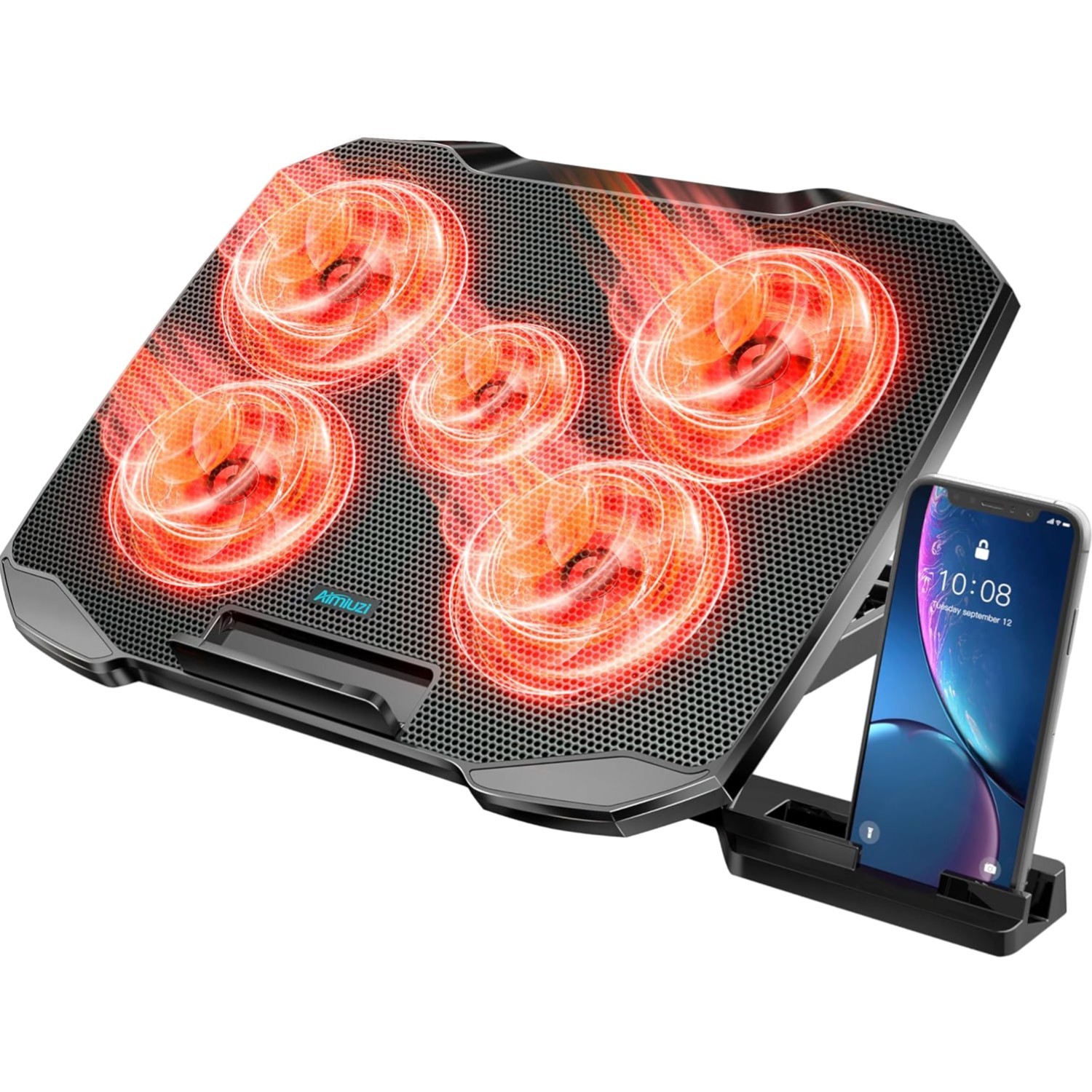 Dynamic Laptop Cooling Pad with 5 Fans & Dual USB Ports for Enhanced Performance