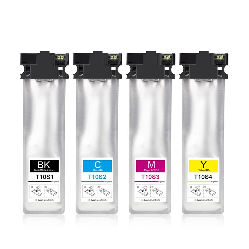  T10S1-T10S4 Pigment Ink Bag With One Time Chip For Epson WF-C5390 Printer