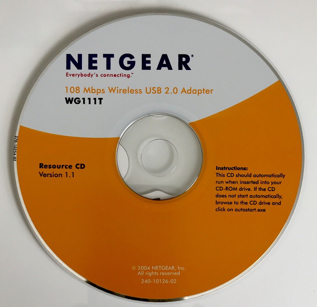 CD Netgear WG111T Wireless USB 2.0 Adapter Driver Support