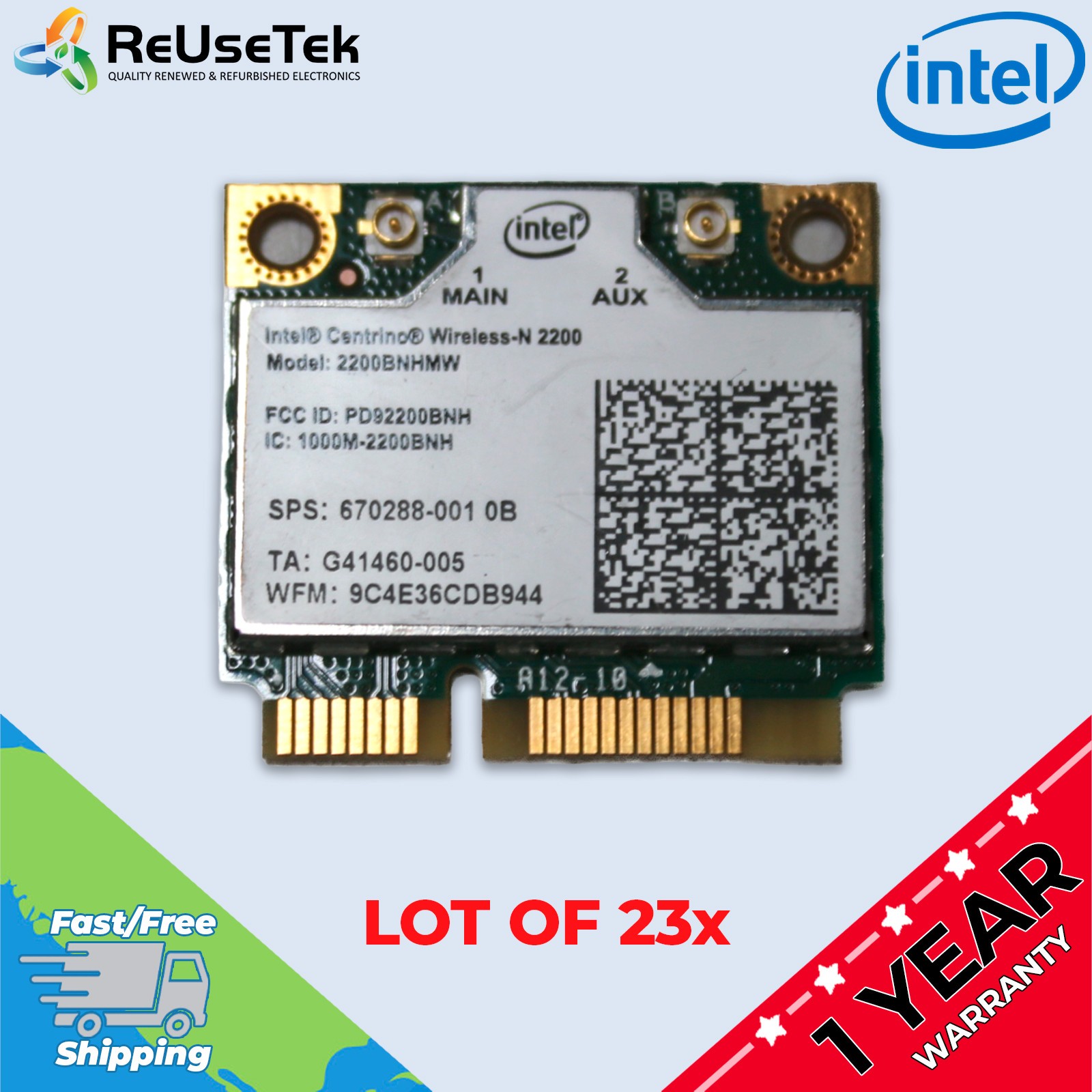 23 Lot Intel Half-mini PCI Express 802.11b WiFi Card | Centrino Wireless-N 2200