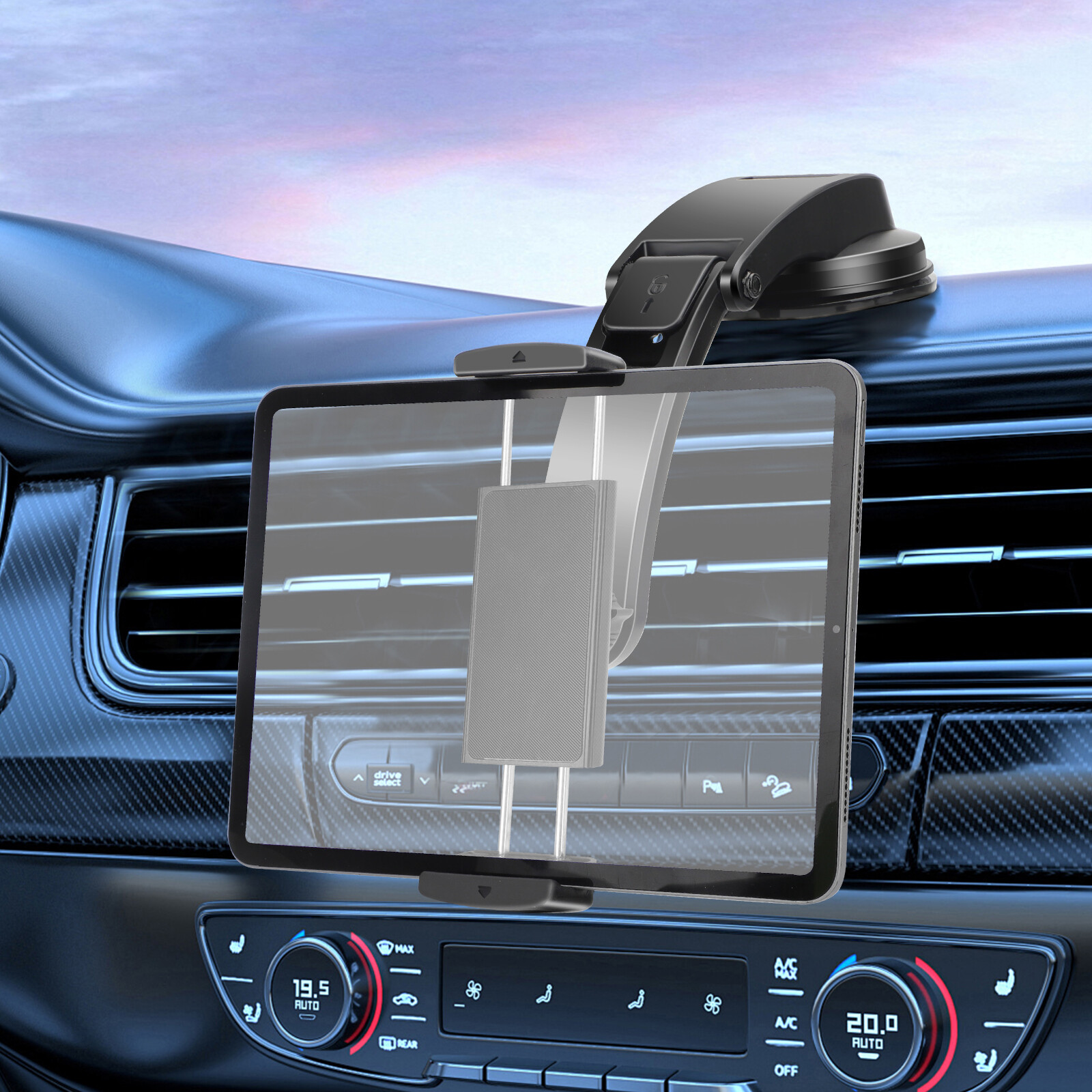 Car Phone Tablet Mount Windshield Holder for 4.7-12.9" iPhone iPad Galaxy Tab