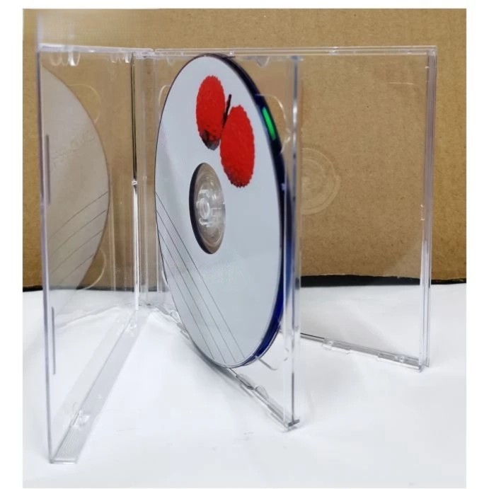 Standard Double CD Jewel Case 10.4mm 2 Disc Replacement Storage Box Clear Black