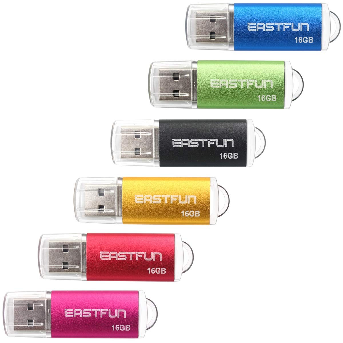 6 Pack 16GB USB 2.0 Flash Drive Memory Stick Thumb Drive Thumb Stick Jump