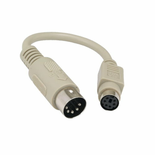 Kentek 6" Inch DIN 5 Male to Mini DIN 6 Female Cable Connector MIDI Din5 to Din6