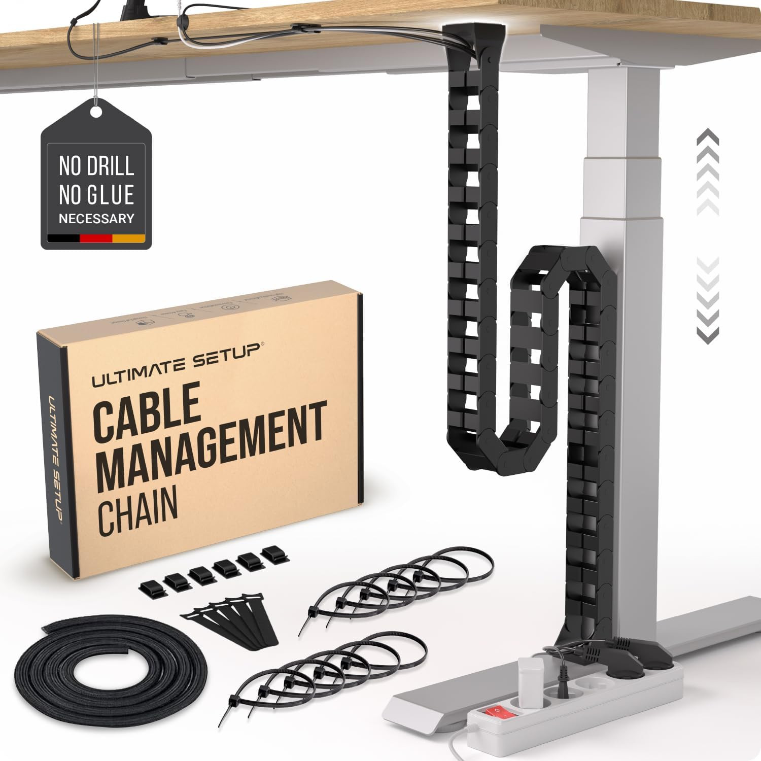 Under Desk Cable Management Vertebrae - Perfect for Sit Stand Desk - Wire