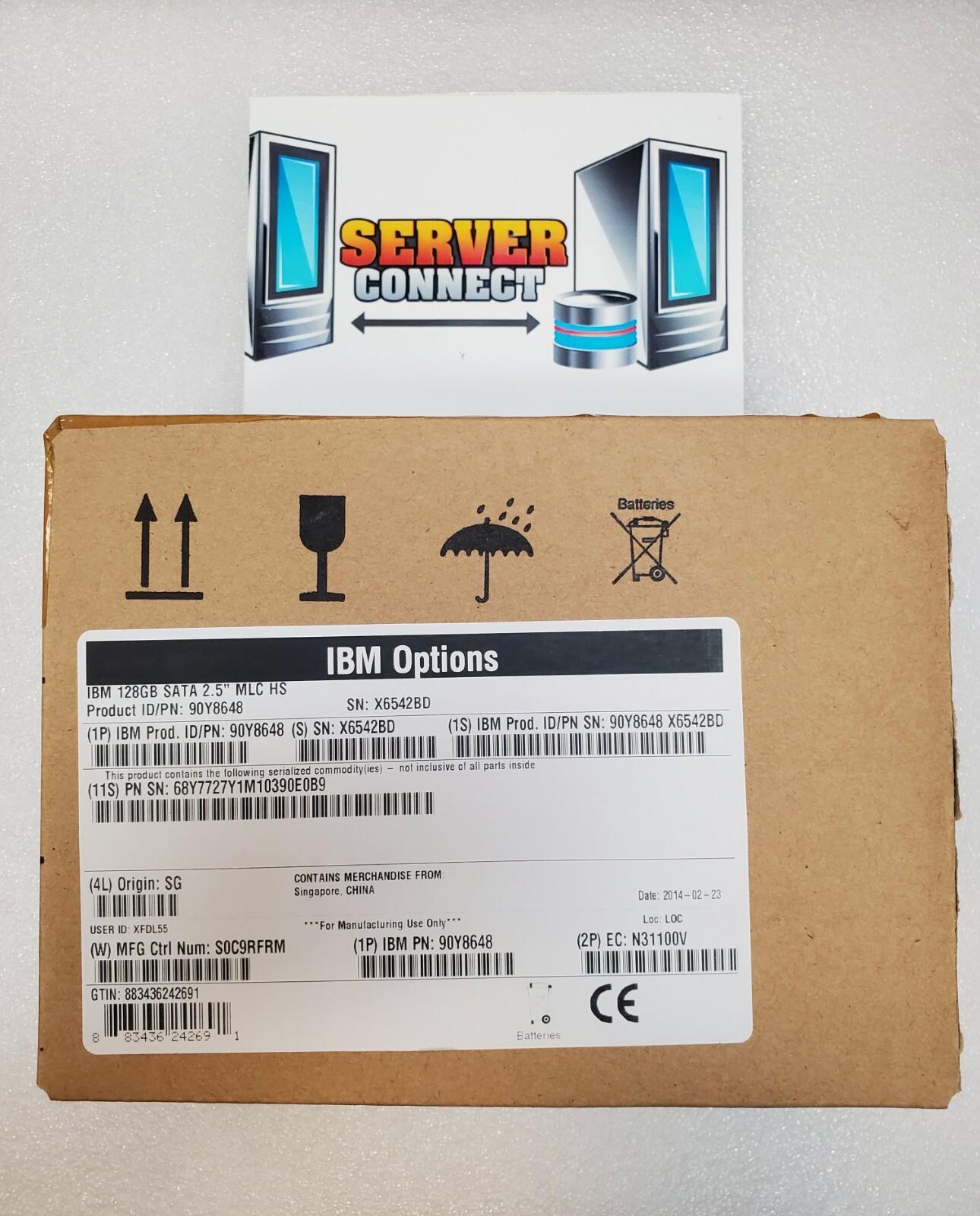 90Y8648 IBM 128GB SATA 2.5-INCH MLC HOT-SWAP ENTERPRISE VALUE SSD 90Y8649