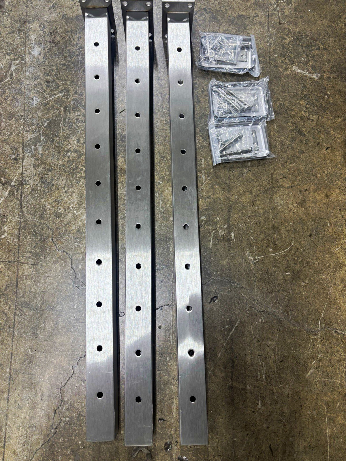 Stainless Steel Cable Railing Posts 36”  10-Hole – Set of 3