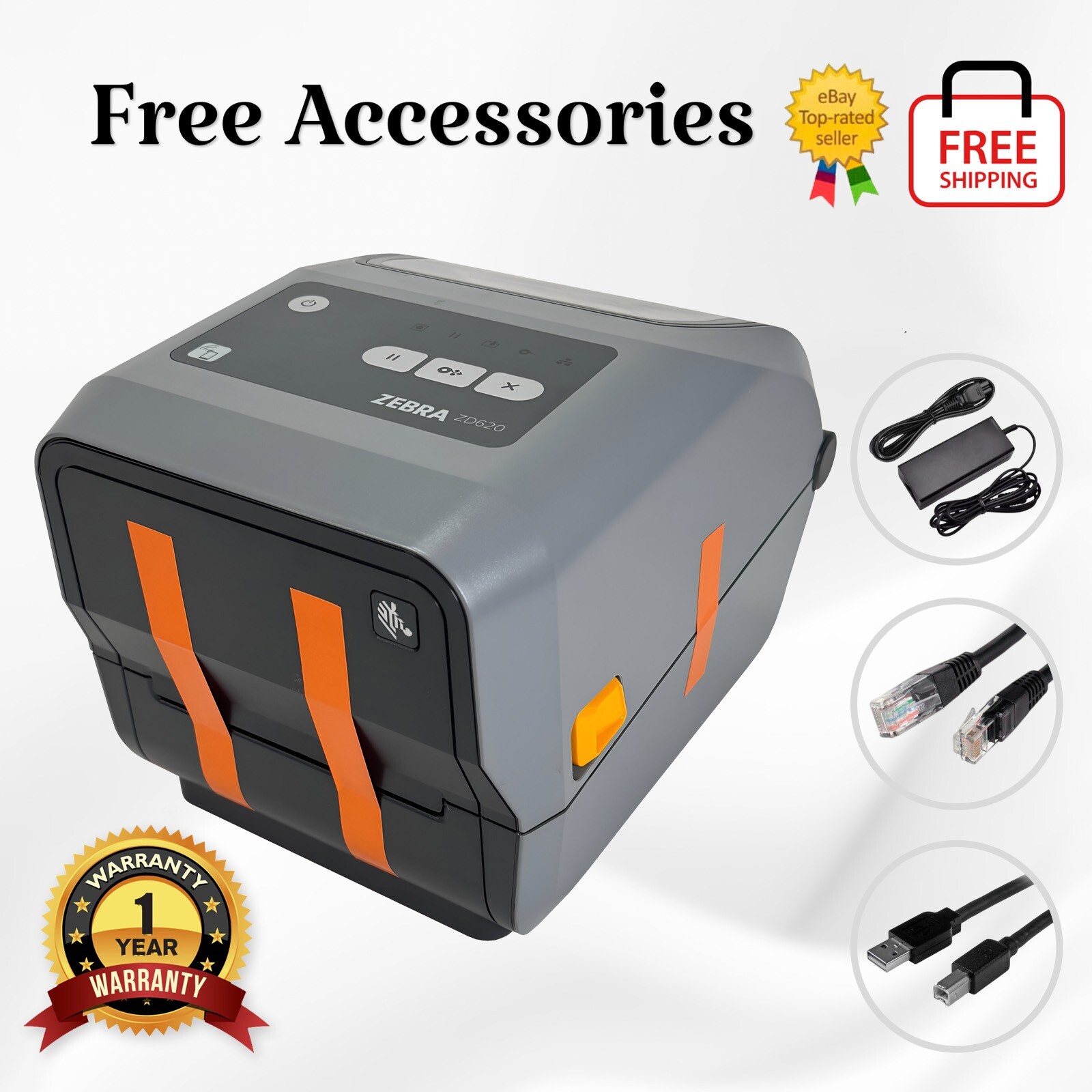 Zebra ZD620 Direct & Thermal Transfer Label Printer USB LAN BT 1 YR WARRANTY