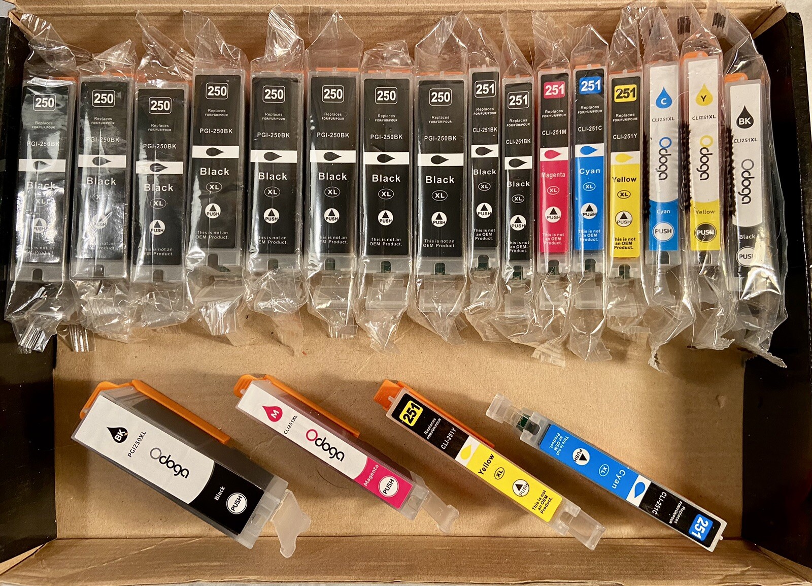 Arthur Imaging and Odoga Inkjet Cartridges for Canon PIXMA - 16 sealed pkgs