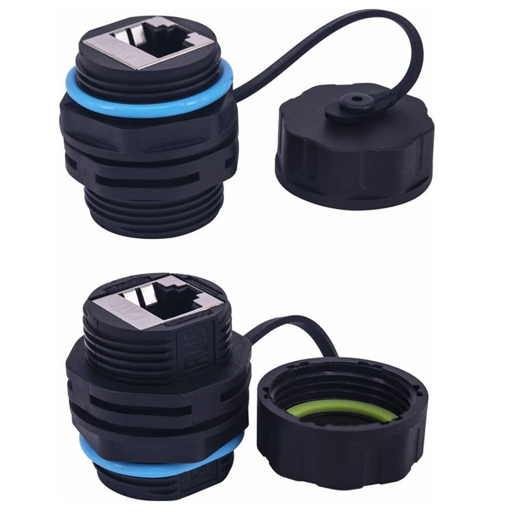 2x Waterproof CAT6 RJ45 Panel Mount Coupler Bulkhead Ethernet LAN Connector C101