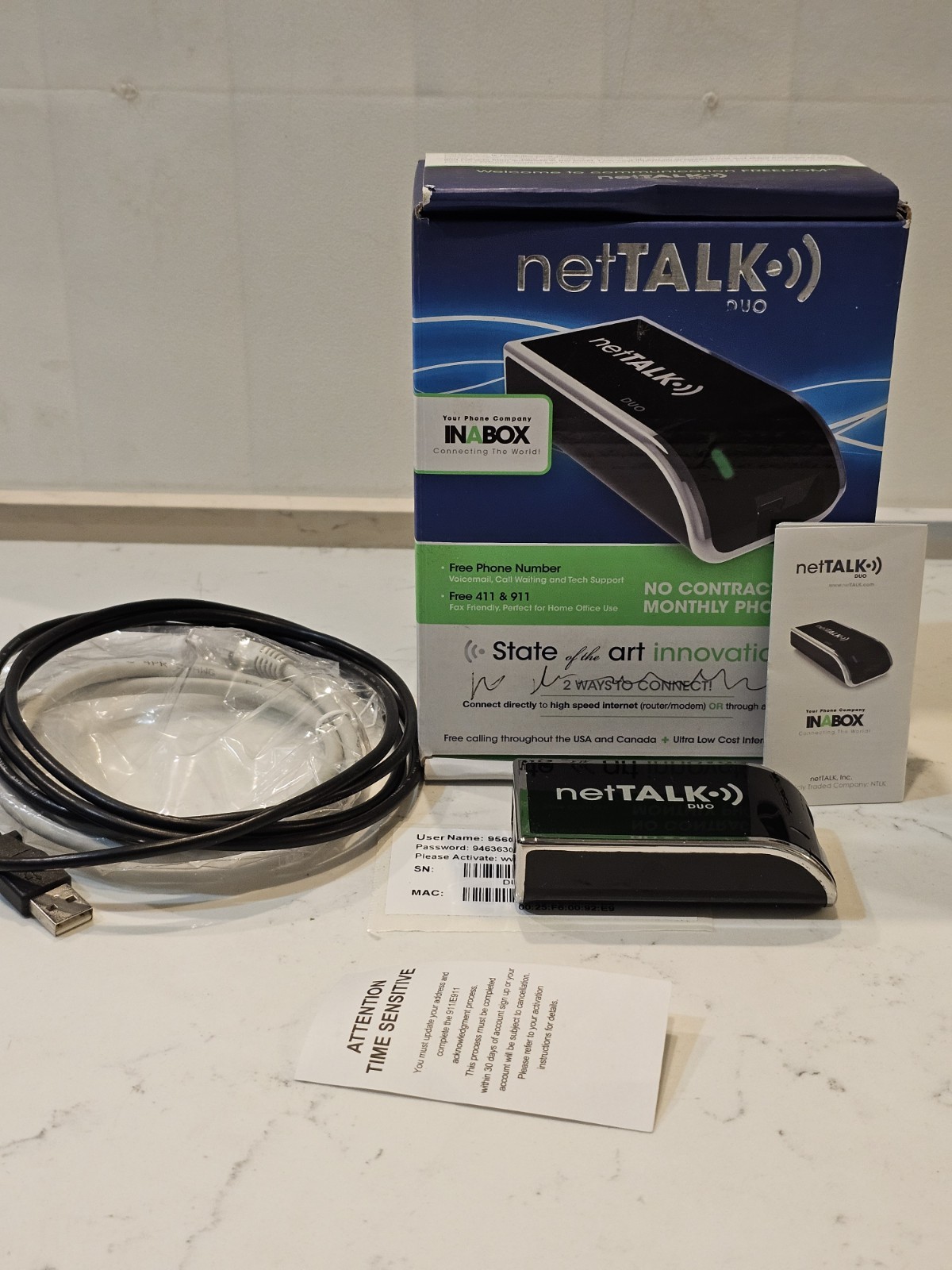 NetTalk Duo VoIP Home Phone Device AC Adapter MyACT Power Supply USB Black 