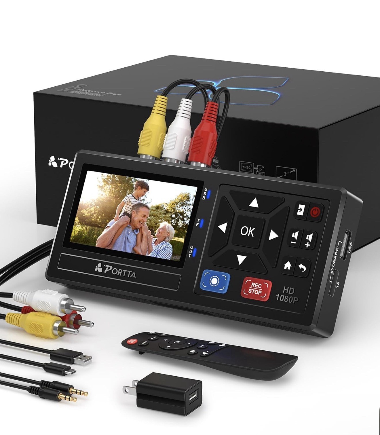 VHS to Digital Converter, Video to Digital Recorder with Remote, Model VD10