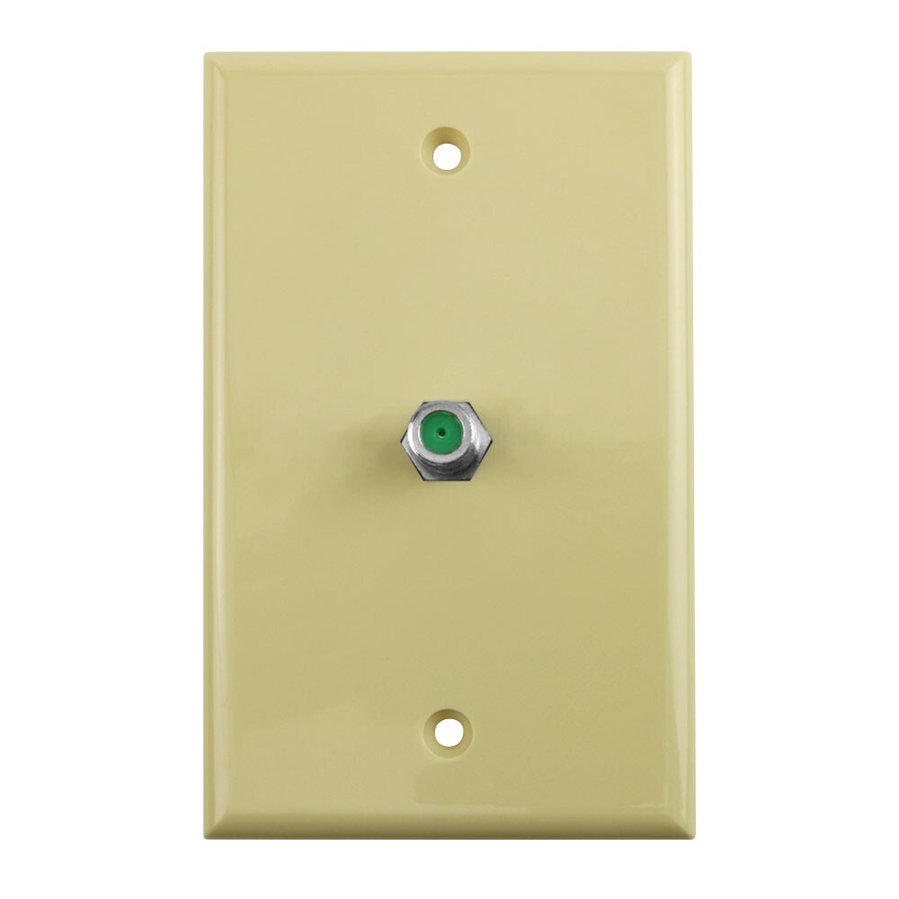 Construct Pro Single Gang Wall Plate with 3.0 GHz F-81 Connector (Ivory)