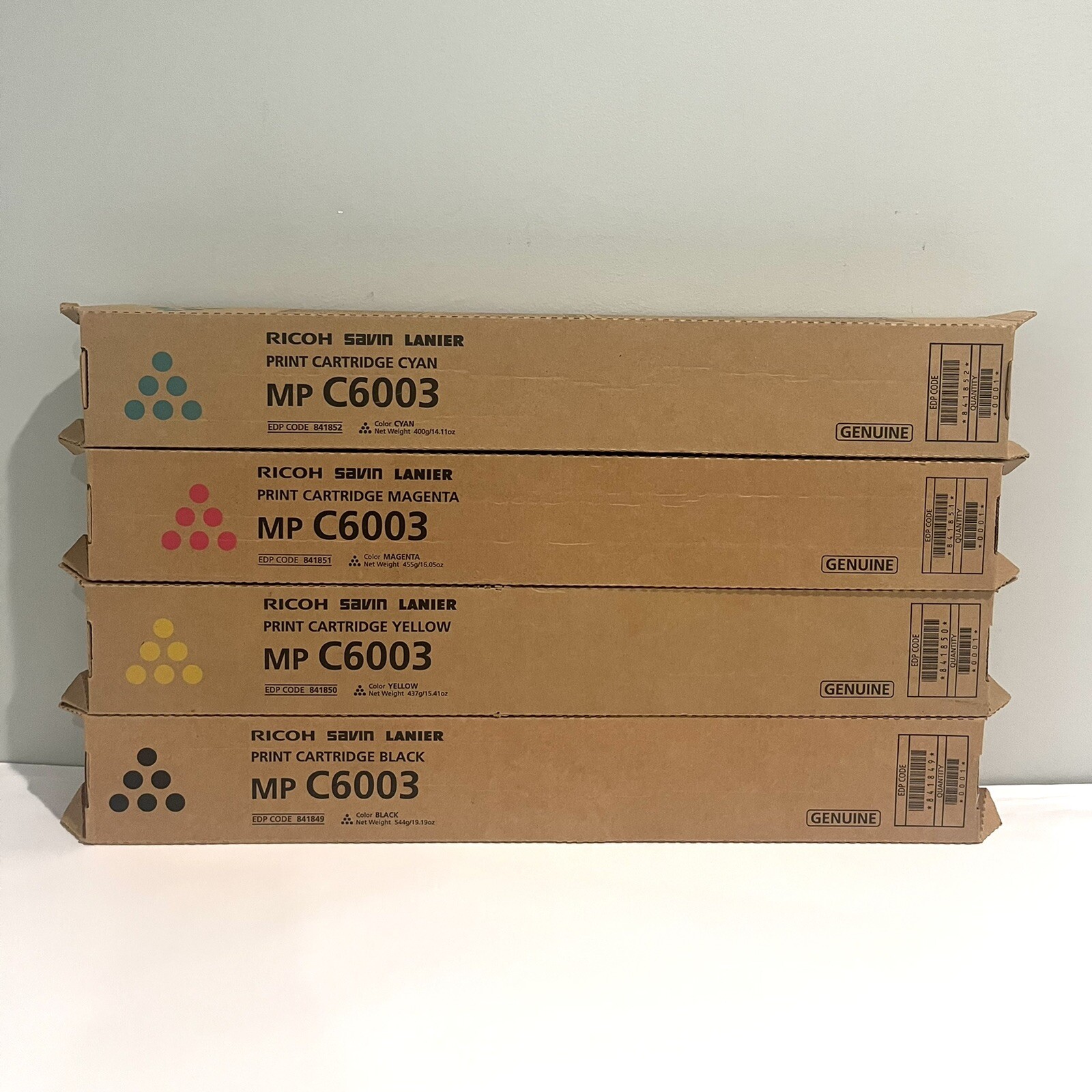 Ricoh MP C6003 OEM Toner Cartridge Set KYMC 841849 841850 841851 841852 NEW