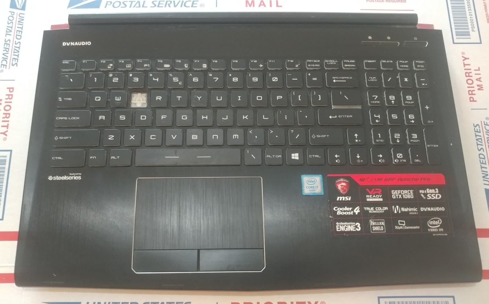 MSI Apache Pro GE62 GE62VR MS-16J1 MS-16J2 MS-16J5 Palmrest Bl Keyboard READ
