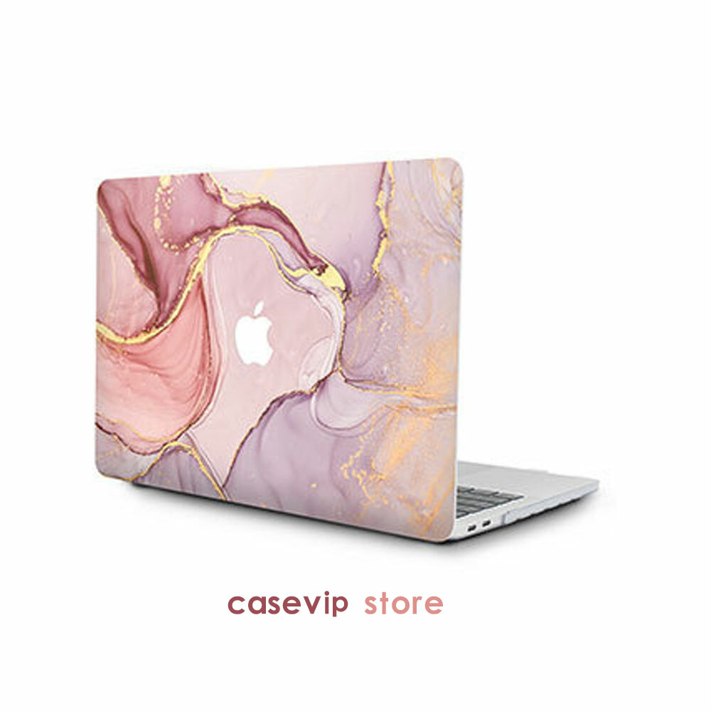 Pink Gold Luxury Marble Matte Case For Macbook M4 Pro 16 14 Air 15 13 11 12 inch