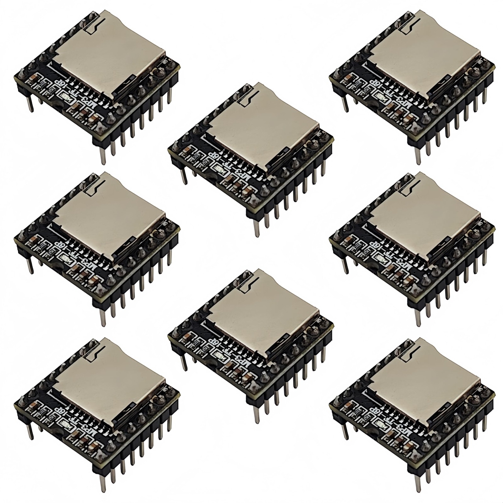 8PCS Mini MP3 Player Module Audio Voice Music Module 16P Support TF Card Comp...