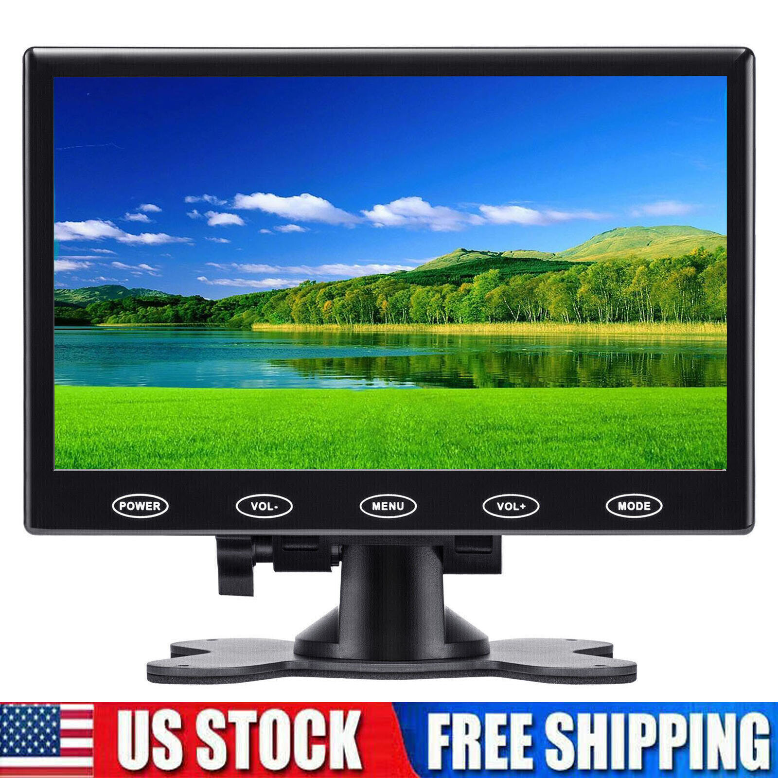 US-7'' Portable Small Monitor HDMI LCD Screen for PC/TV/Security System VGA