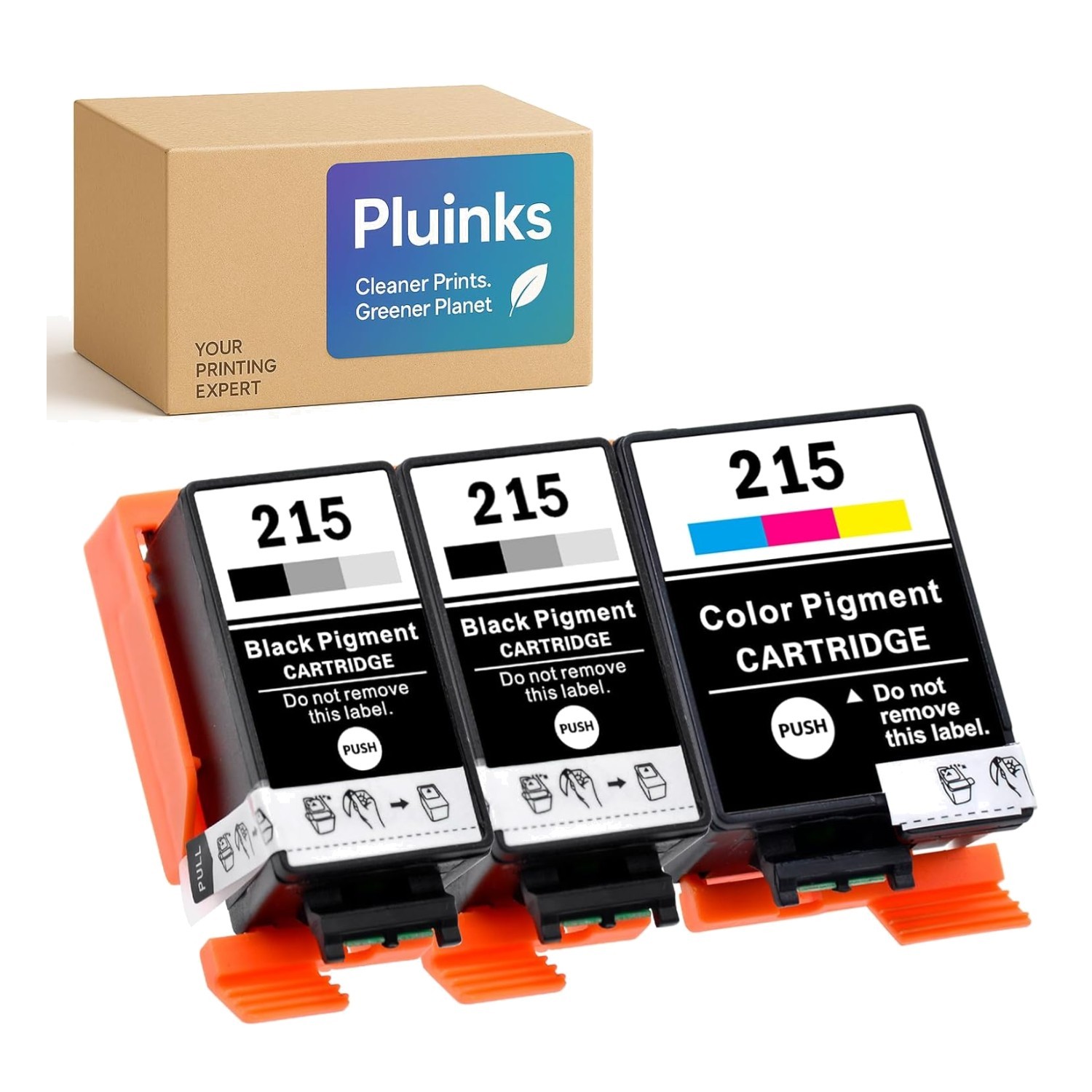 Pigment-Based Ink Cartridges - 2 Black & 1 Tri-Color, Fade-Resistant Quality