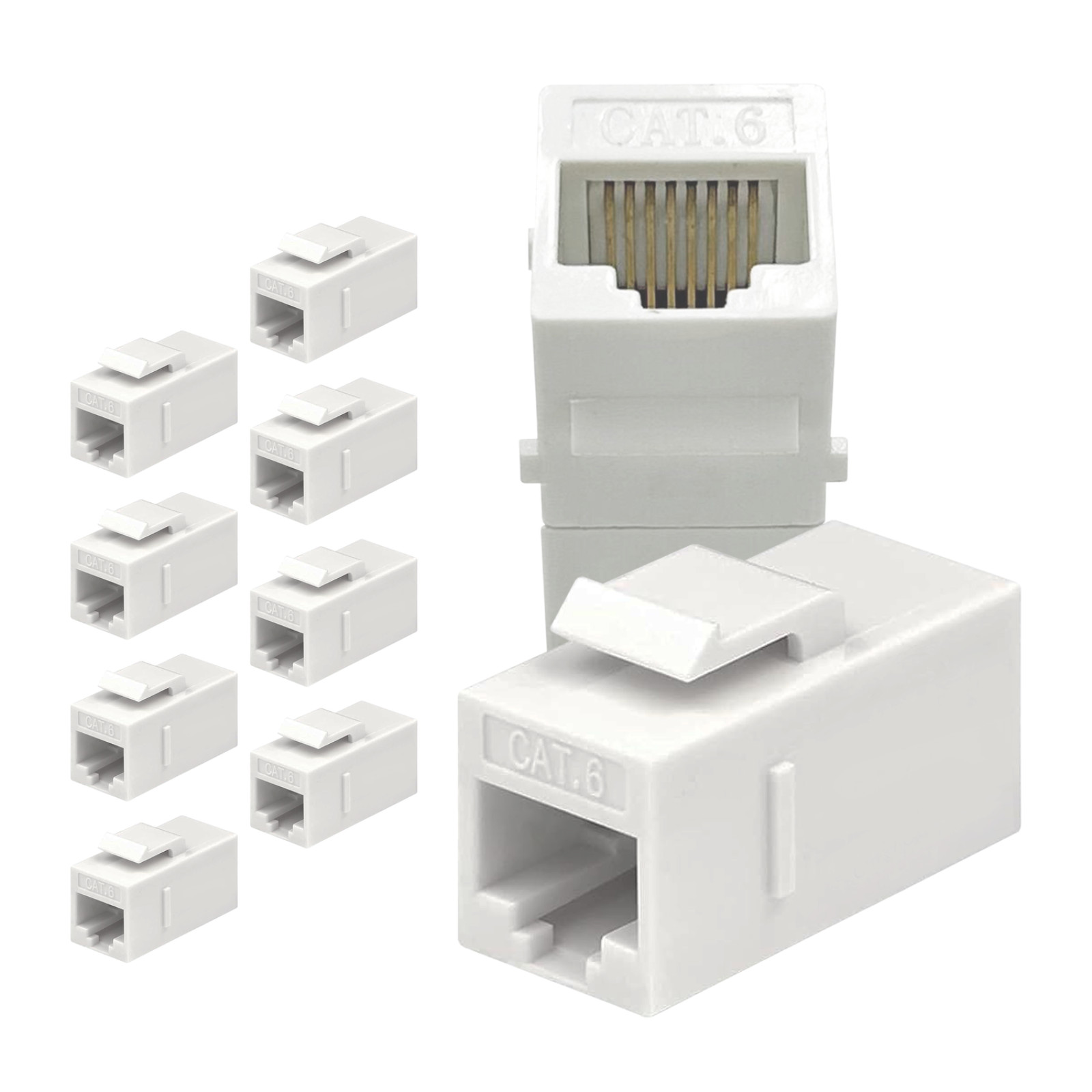 RJ45 Inline Coupler Cat7 Cat6 Cat5 Keystone Female Ethernet Connector 10 pcs