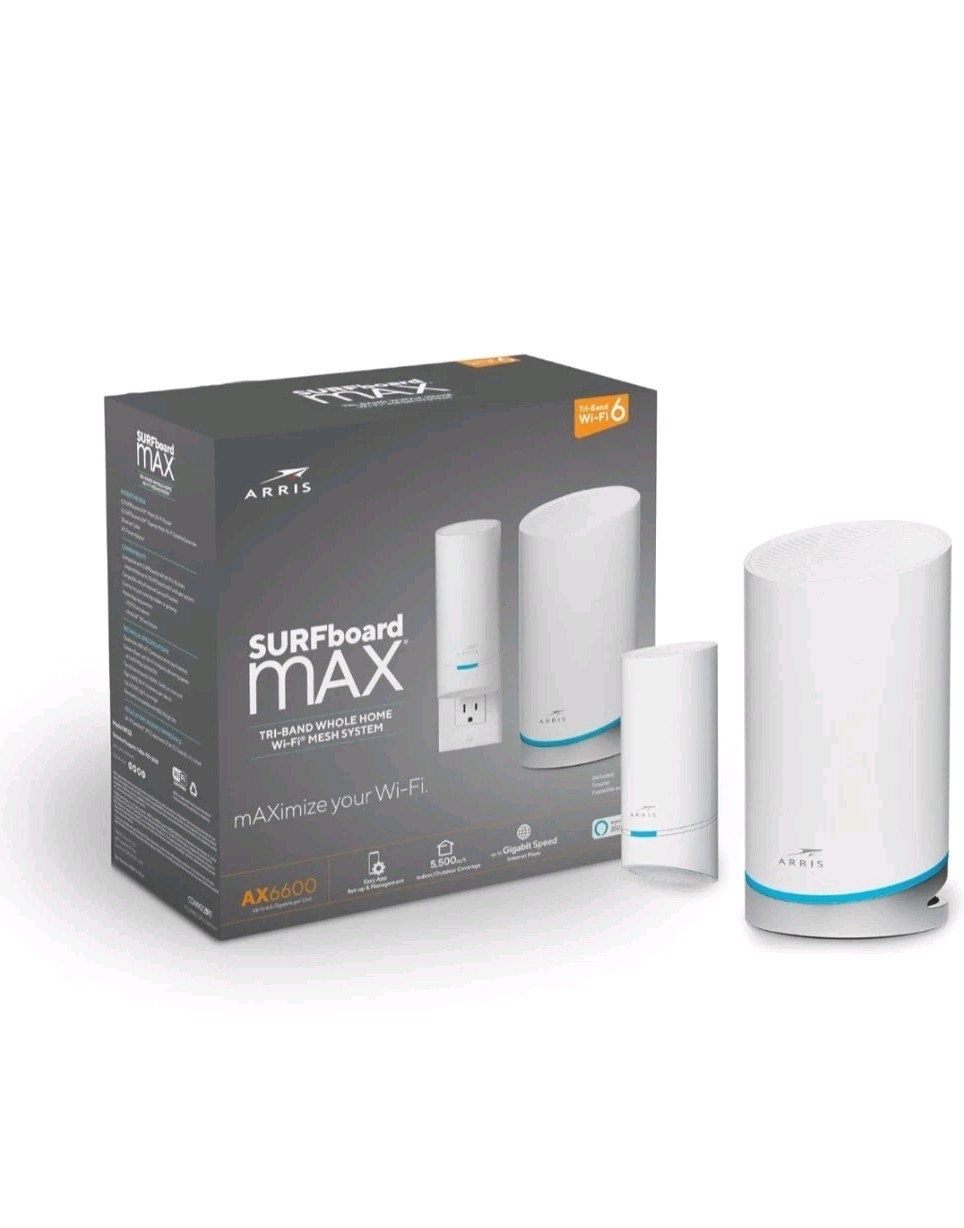 Arris Surfboard MAX W122, Mesh WiFi 6 System Router Extender W122 AX6600 W21 W11