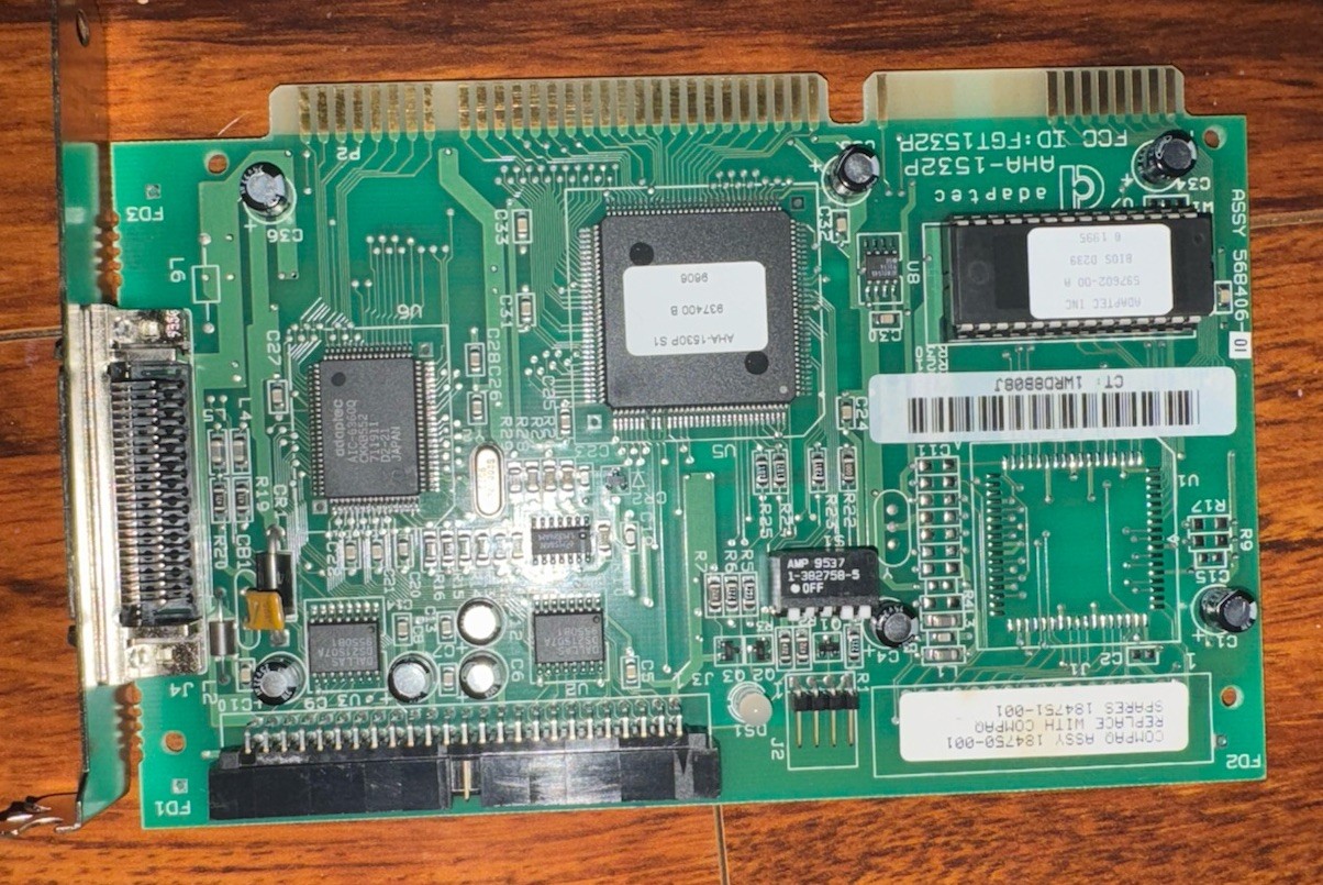 Adaptec AHA-1532P Compaq 184750-001 ISA SCSI Controller Card Untested AS IS