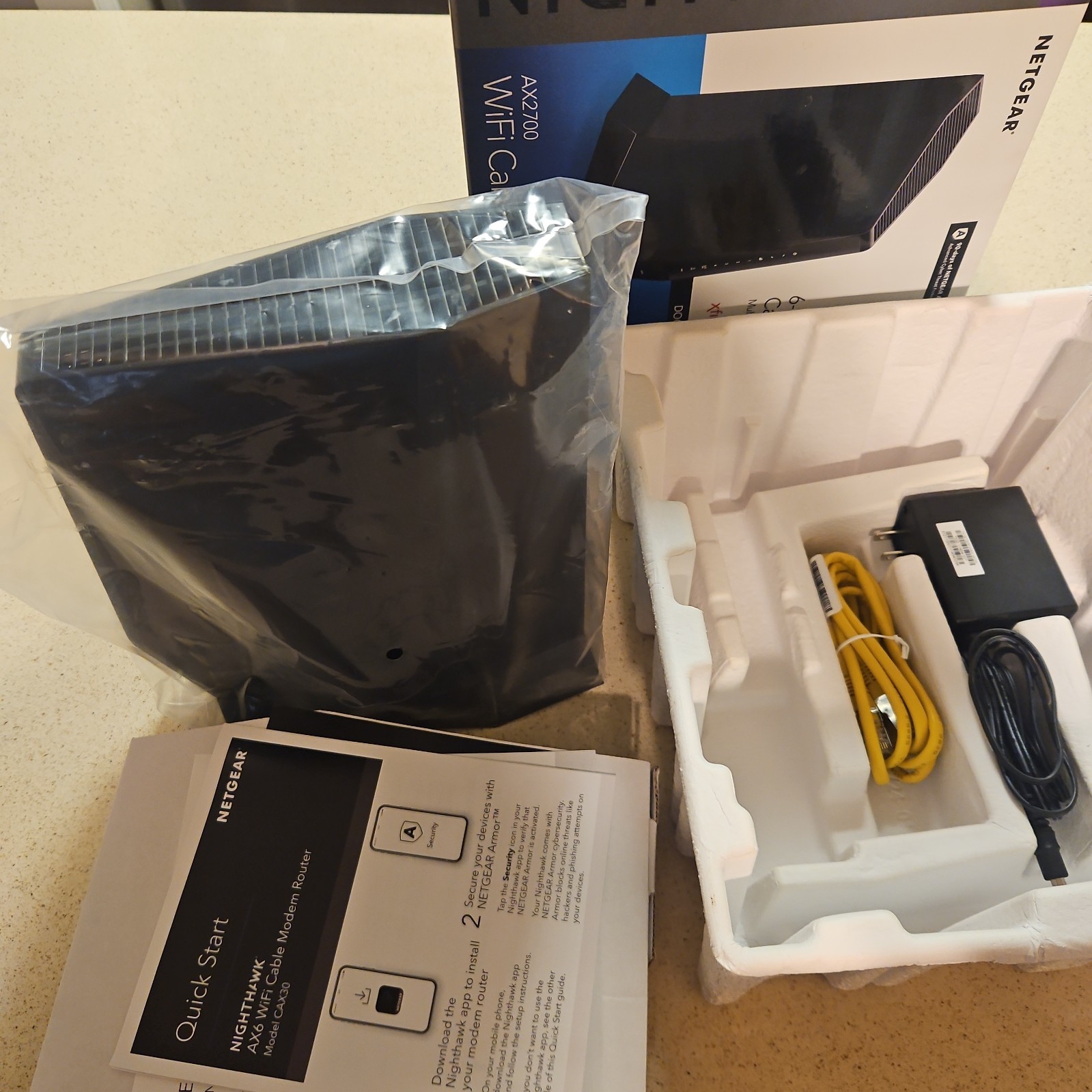 NETGEAR CAX30-100NAR AX2700 Nighthawk DOCSIS 3.1 2.7Gbps WiFi Cable Modem Router