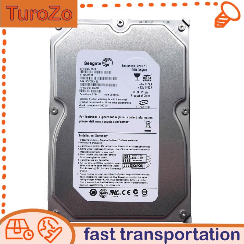 ST3250820A Seagate 250GB 7200RPM PATA IDE 3.5" Desktop HDD Hard Disk Drive New