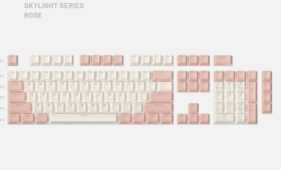 New Drop Skylight Series Keycap Set R2 In Rose