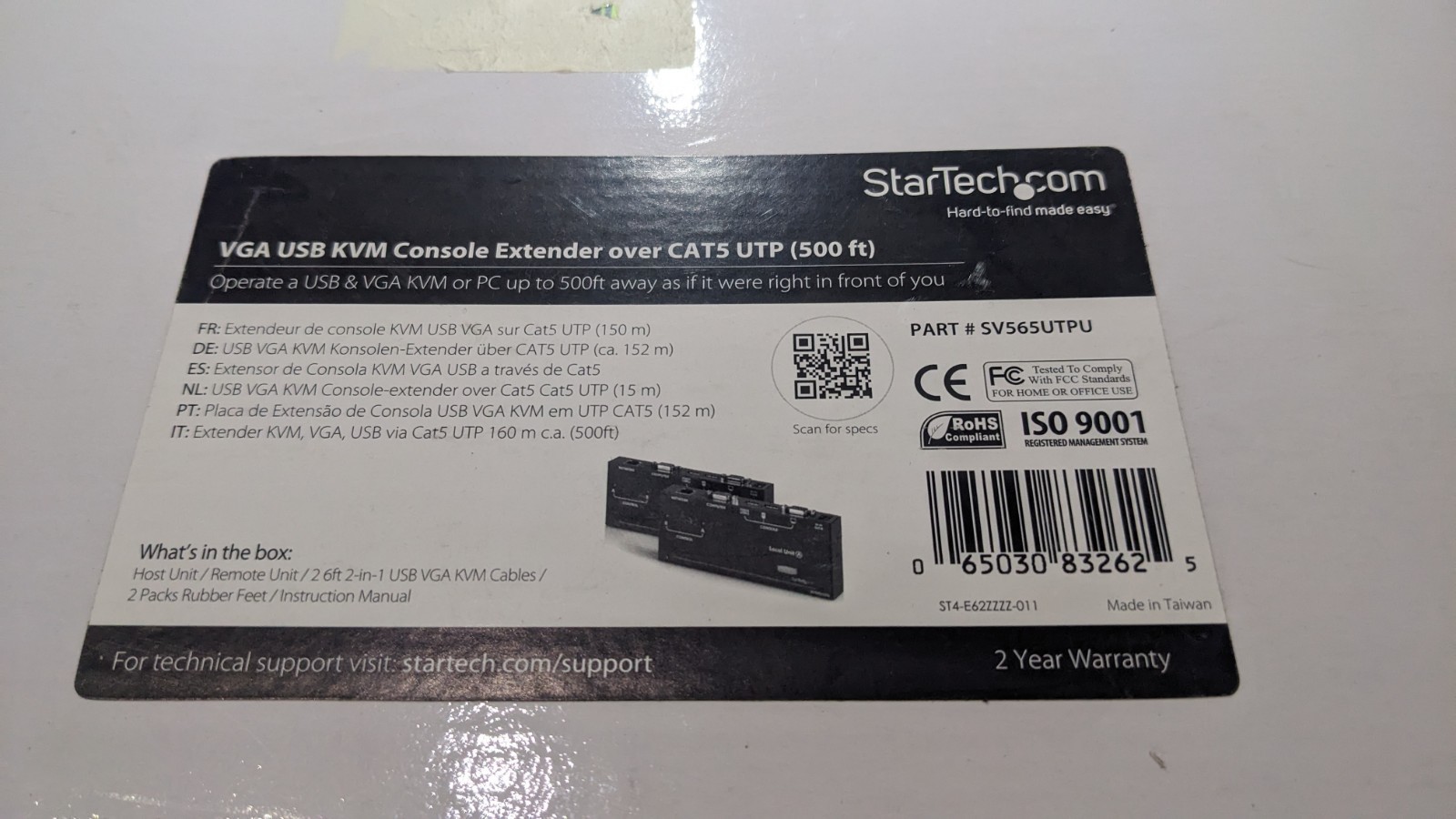 StarTech.com SV565UTPU USB VGA KVM Console Extender over CAT5 UTP (500 ft)