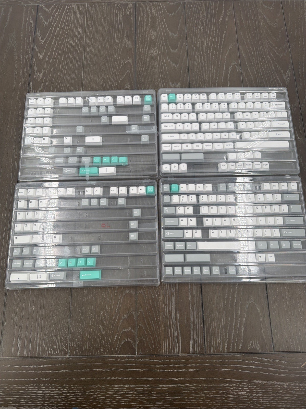 Slate, White, Green Replacement Keycaps In Plastic Trays, New