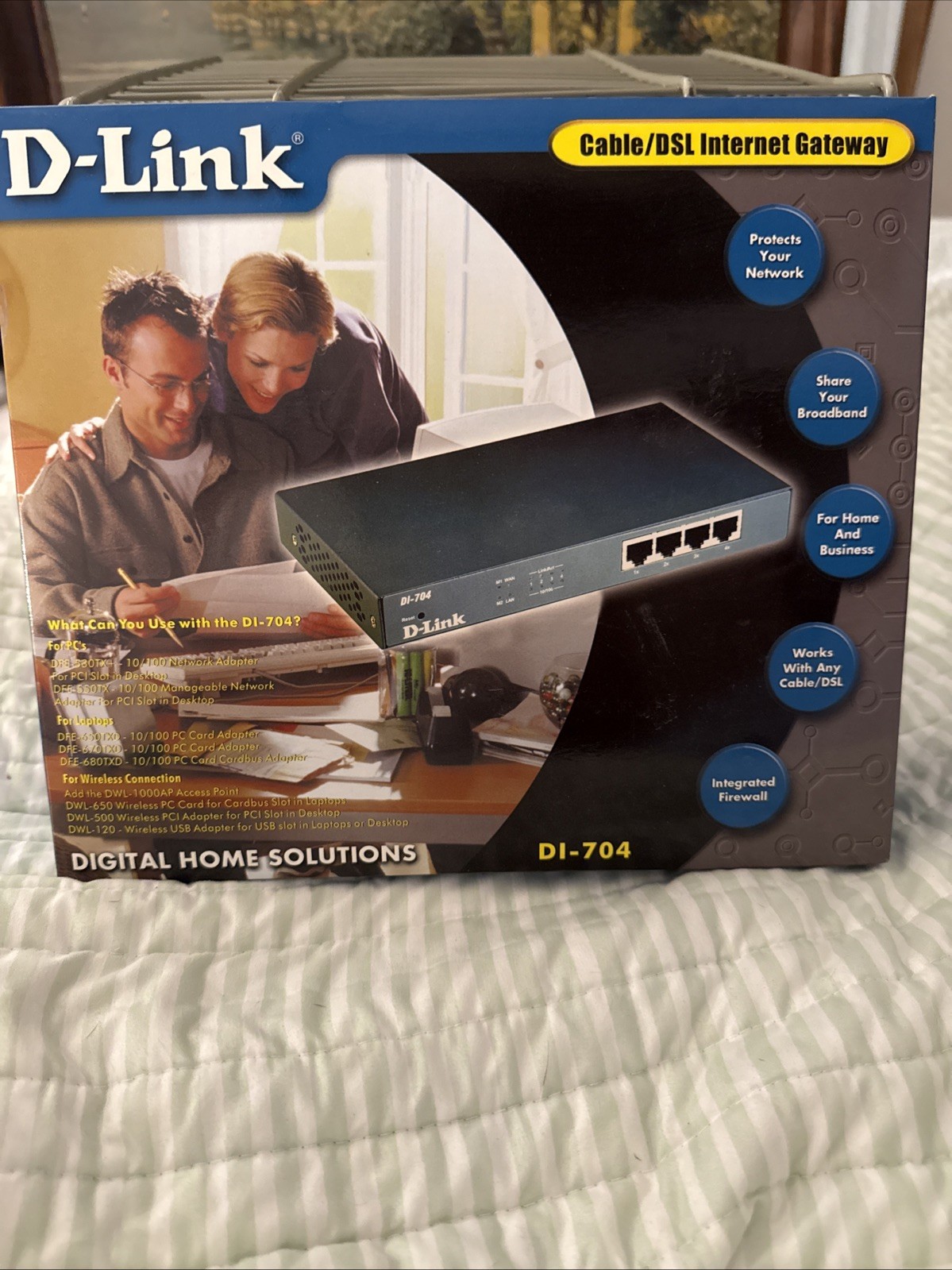 D Link Cable /DSL Internet Gateway DI-704 Modem Firewall Router Modem Port