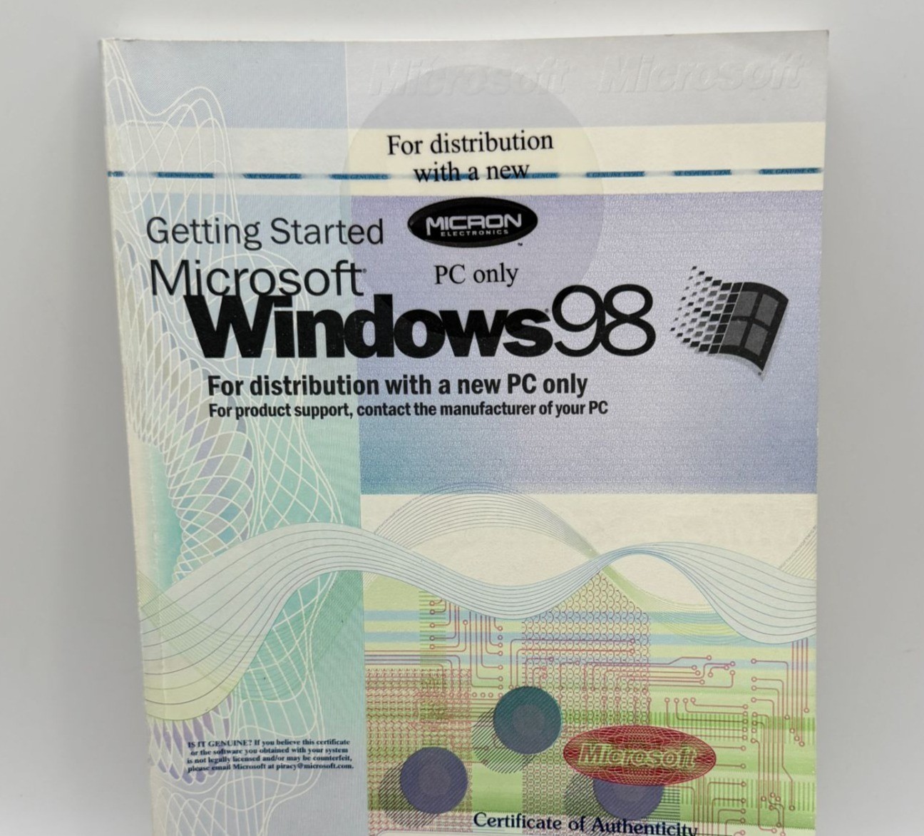 Getting Started Microsoft Windows 98 with Product Key MANUAL ONLY