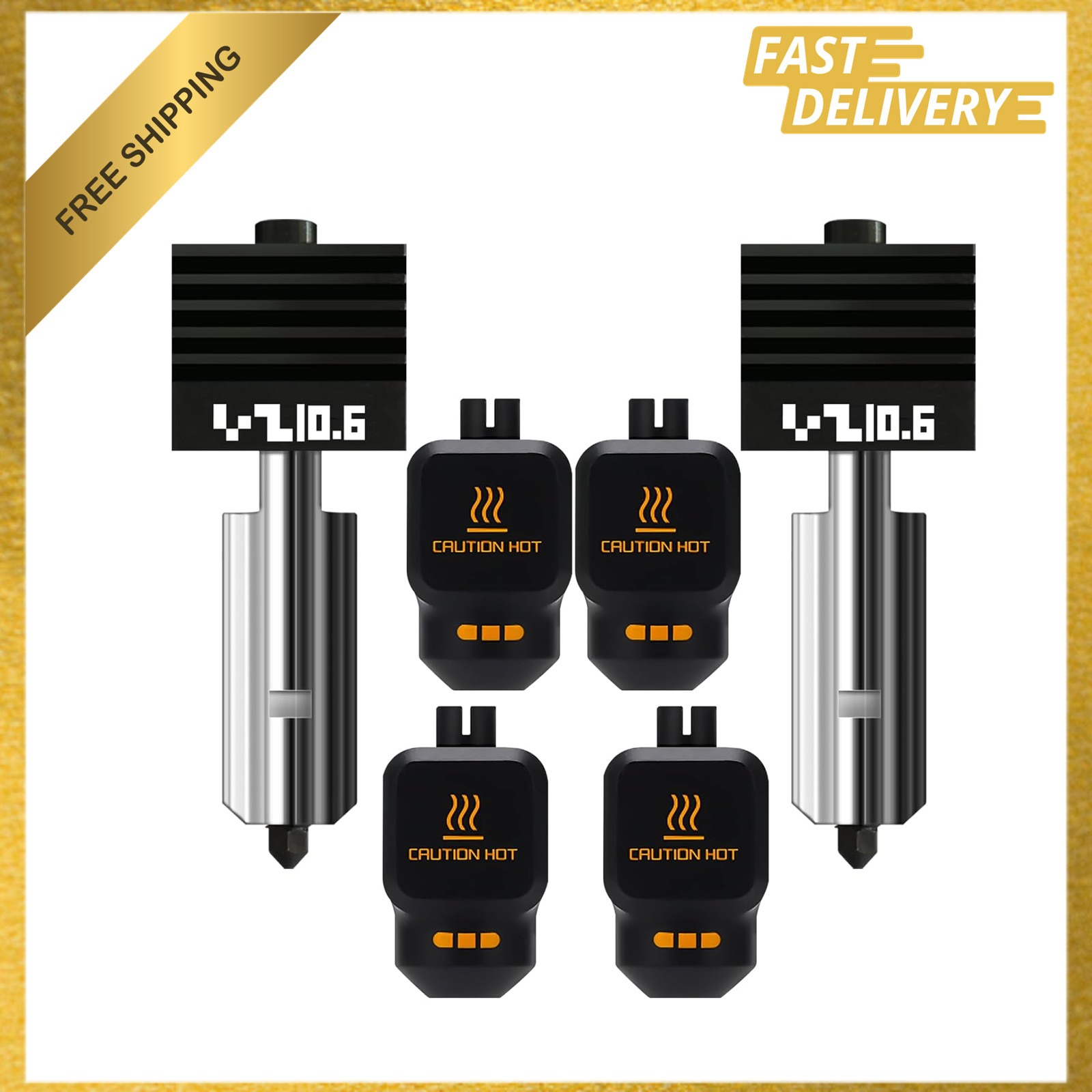 2-Pack Hotend Kit for Bambu Lab 3D Printers, 0.6mm Hardened Steel Nozzles