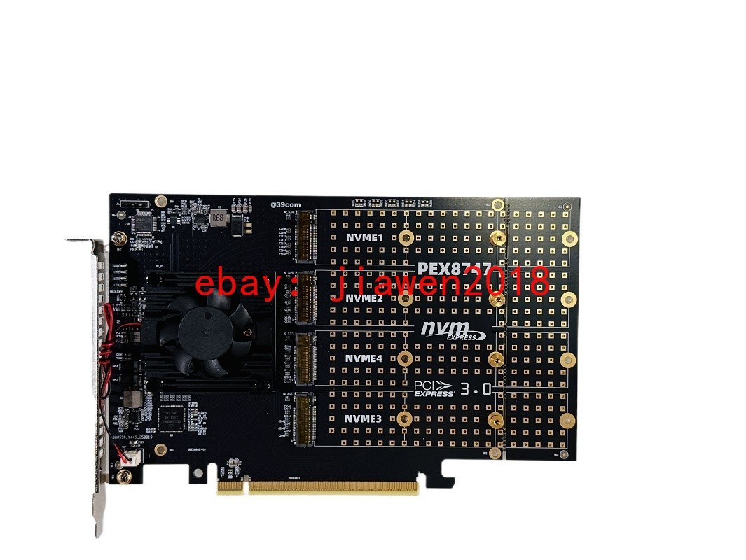 4 Port M.2 NVMe SSD PCIe x16 3.0 HBA  Adapter With PLX PEX8747 Switch to 4 US
